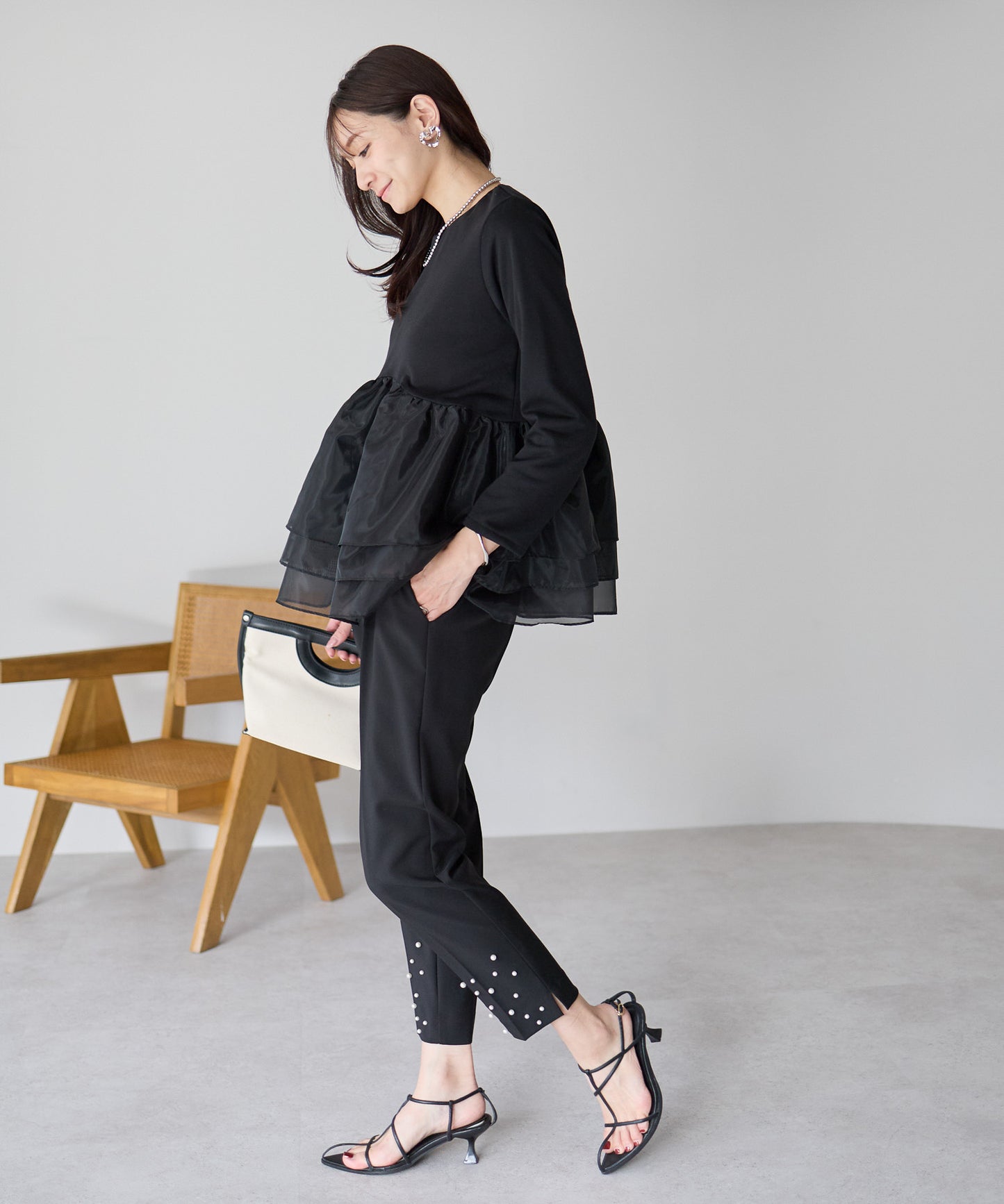 【1月25日(日)20時〜新発売】エアリーチュールペプラムトップス