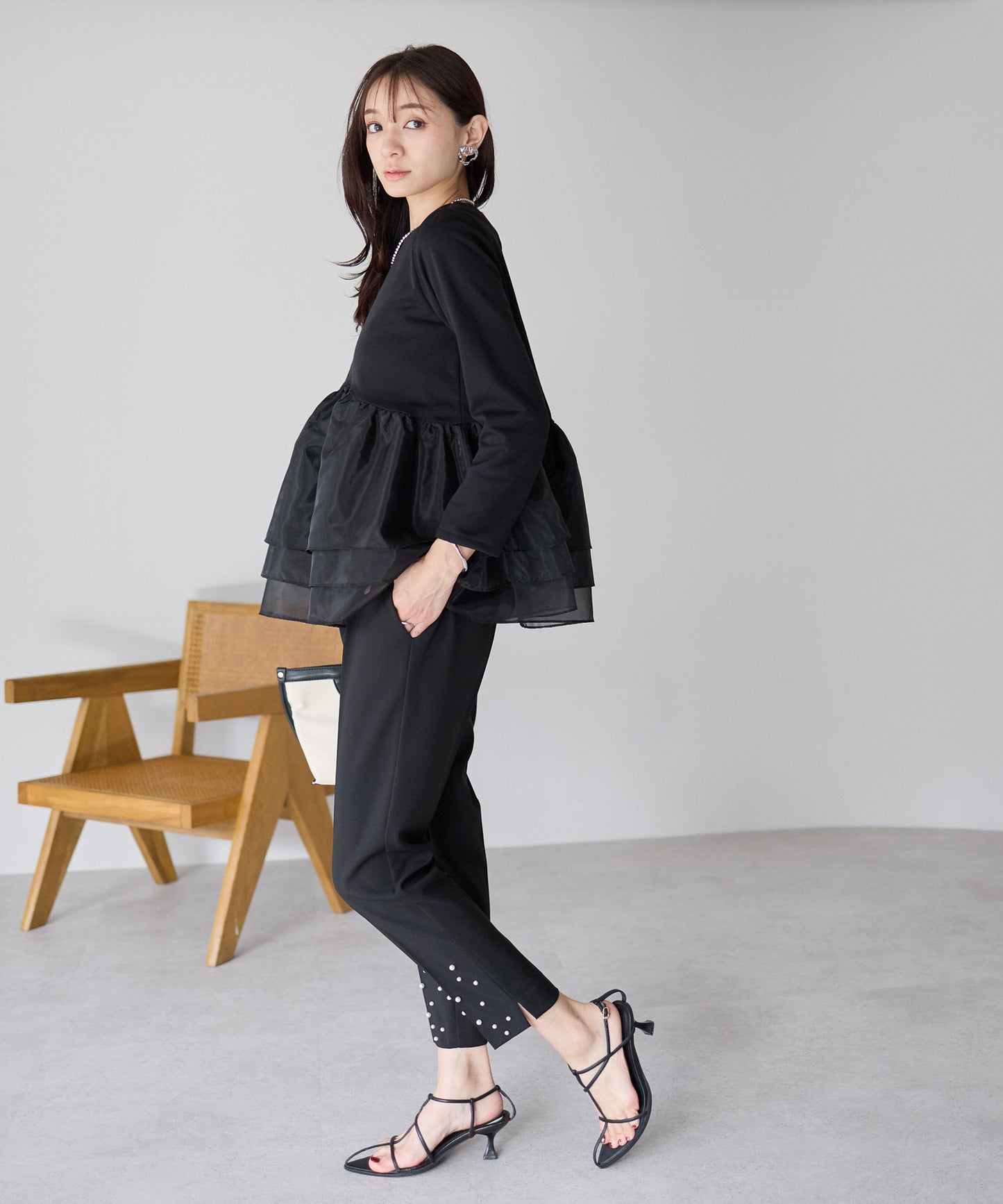 【1月25日(日)20時〜新発売】エアリーチュールペプラムトップス