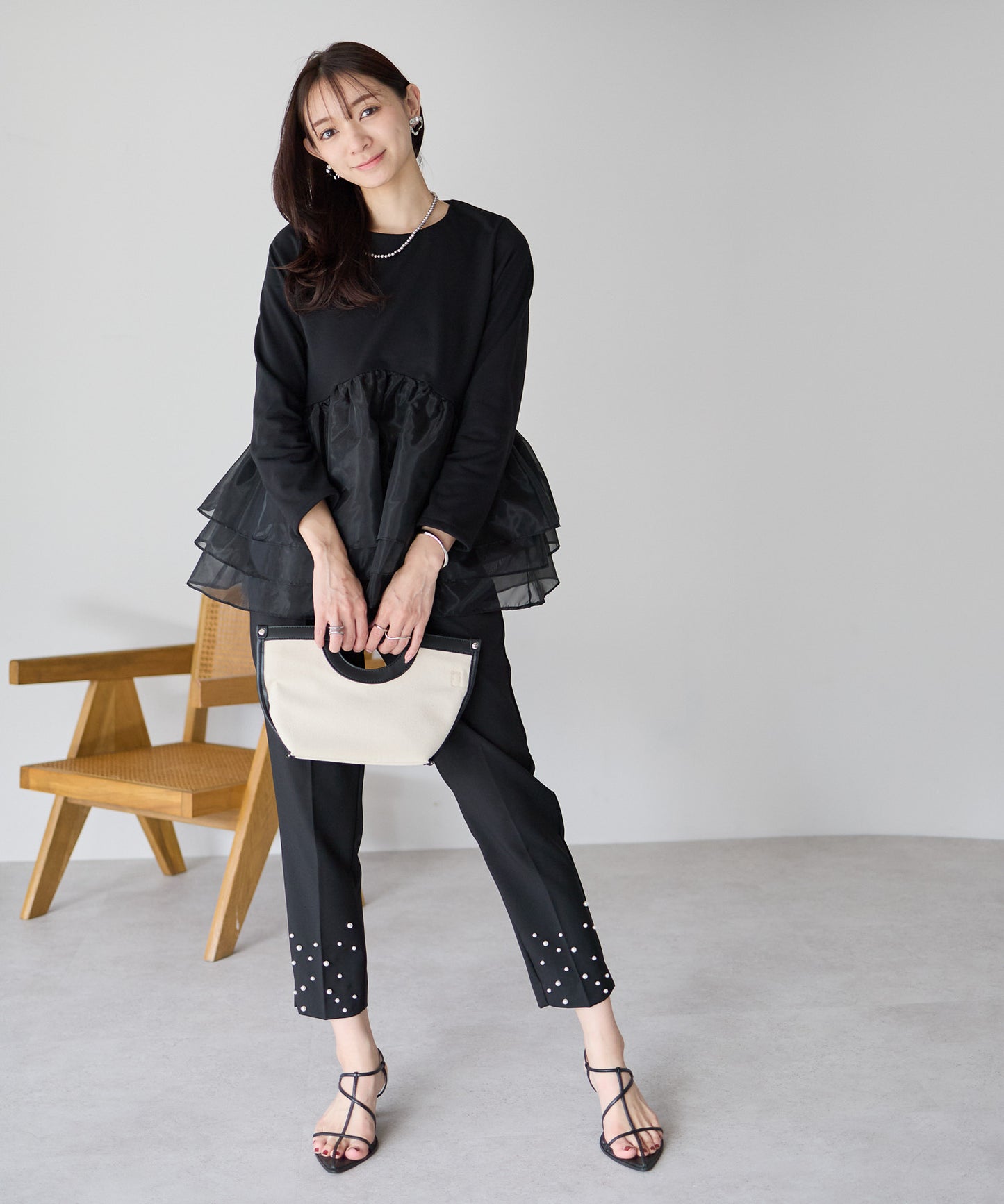 【1月25日(日)20時〜新発売】エアリーチュールペプラムトップス