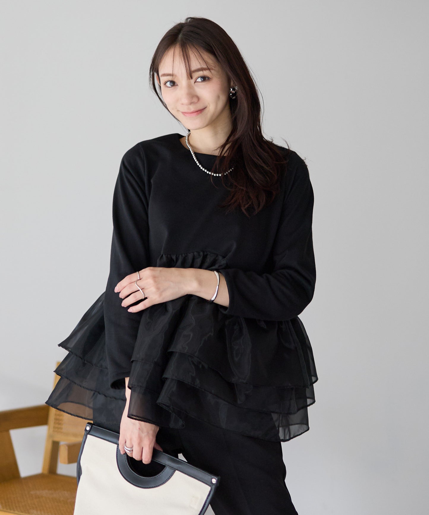 【1月25日(日)20時〜新発売】エアリーチュールペプラムトップス