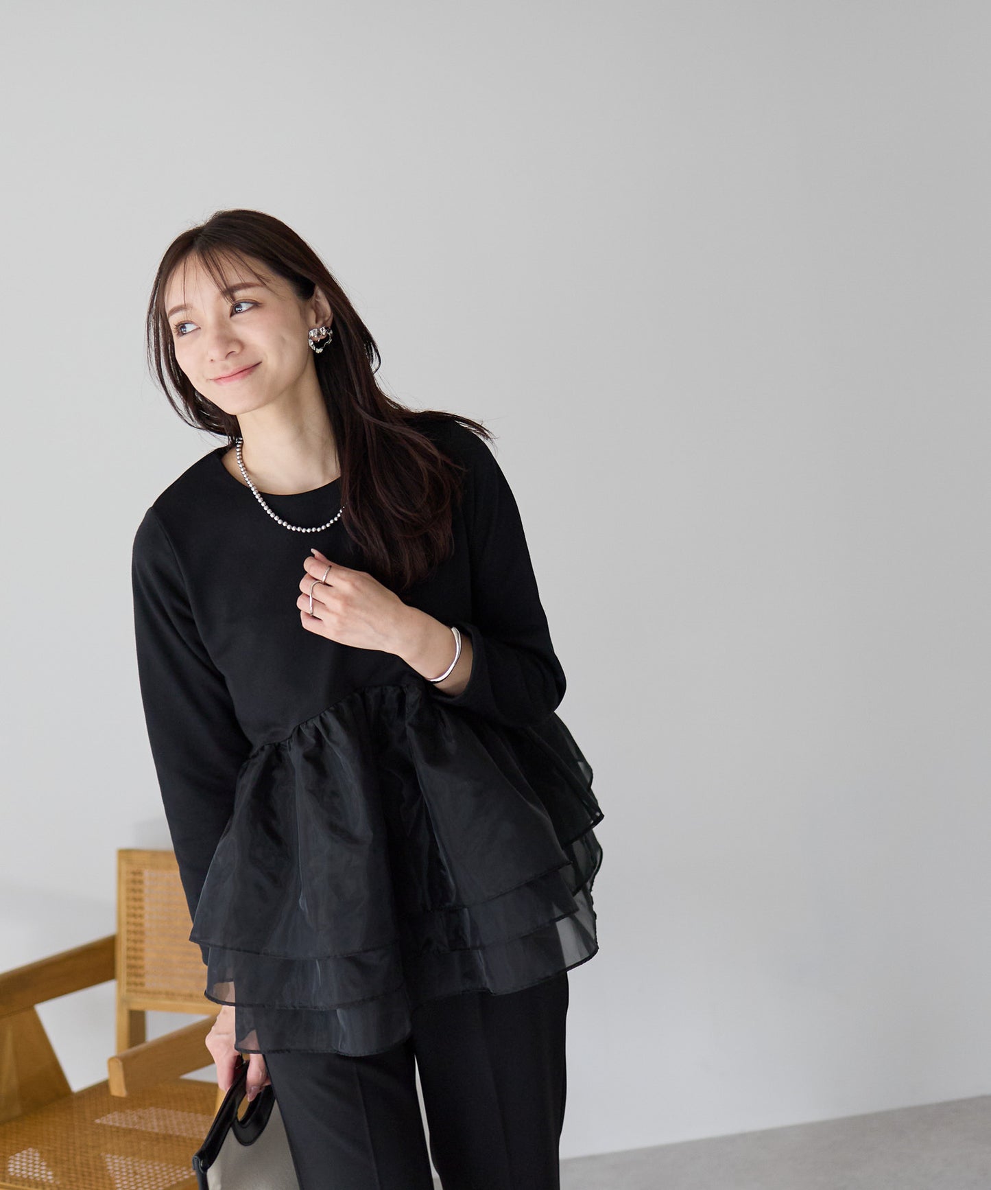 【1月25日(日)20時〜新発売】エアリーチュールペプラムトップス