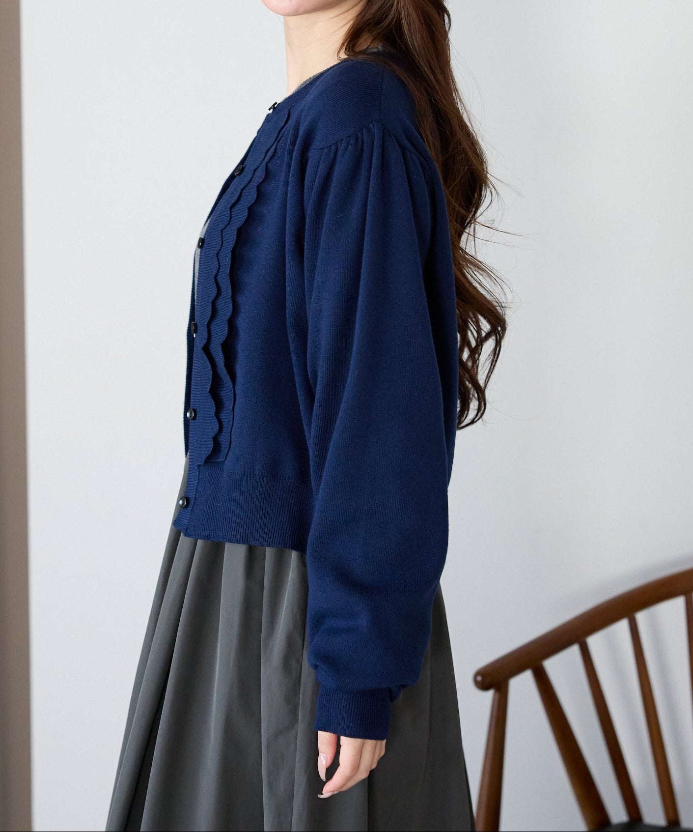 【1月4日(日)20時〜新発売】スカラップフリルニットカーディガン