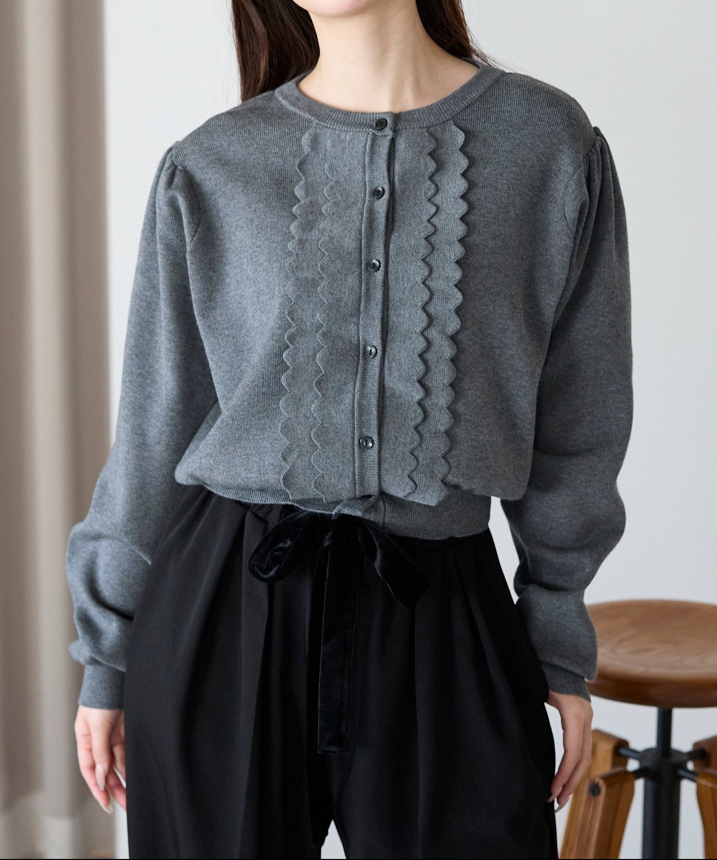 【1月4日(日)20時〜新発売】スカラップフリルニットカーディガン