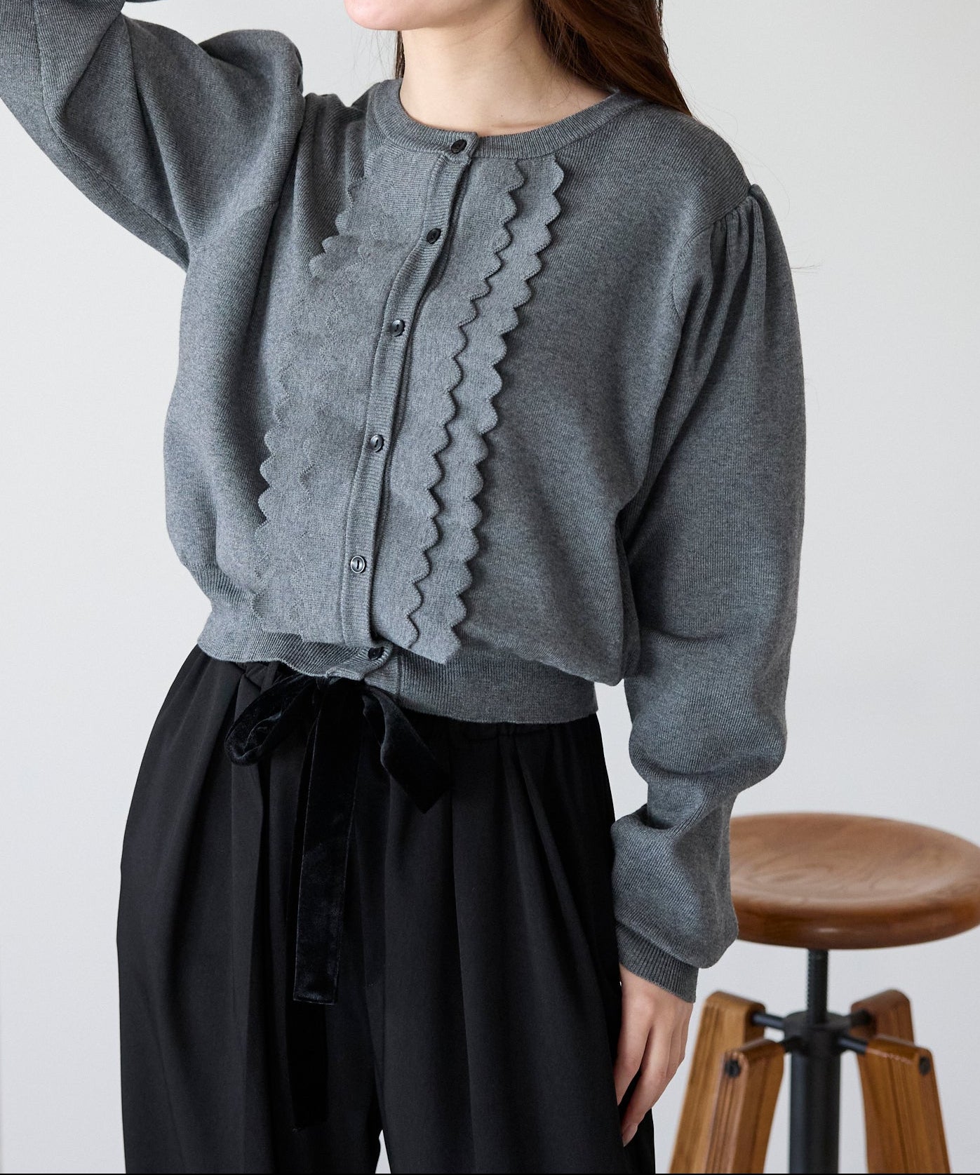 【1月4日(日)20時〜新発売】スカラップフリルニットカーディガン
