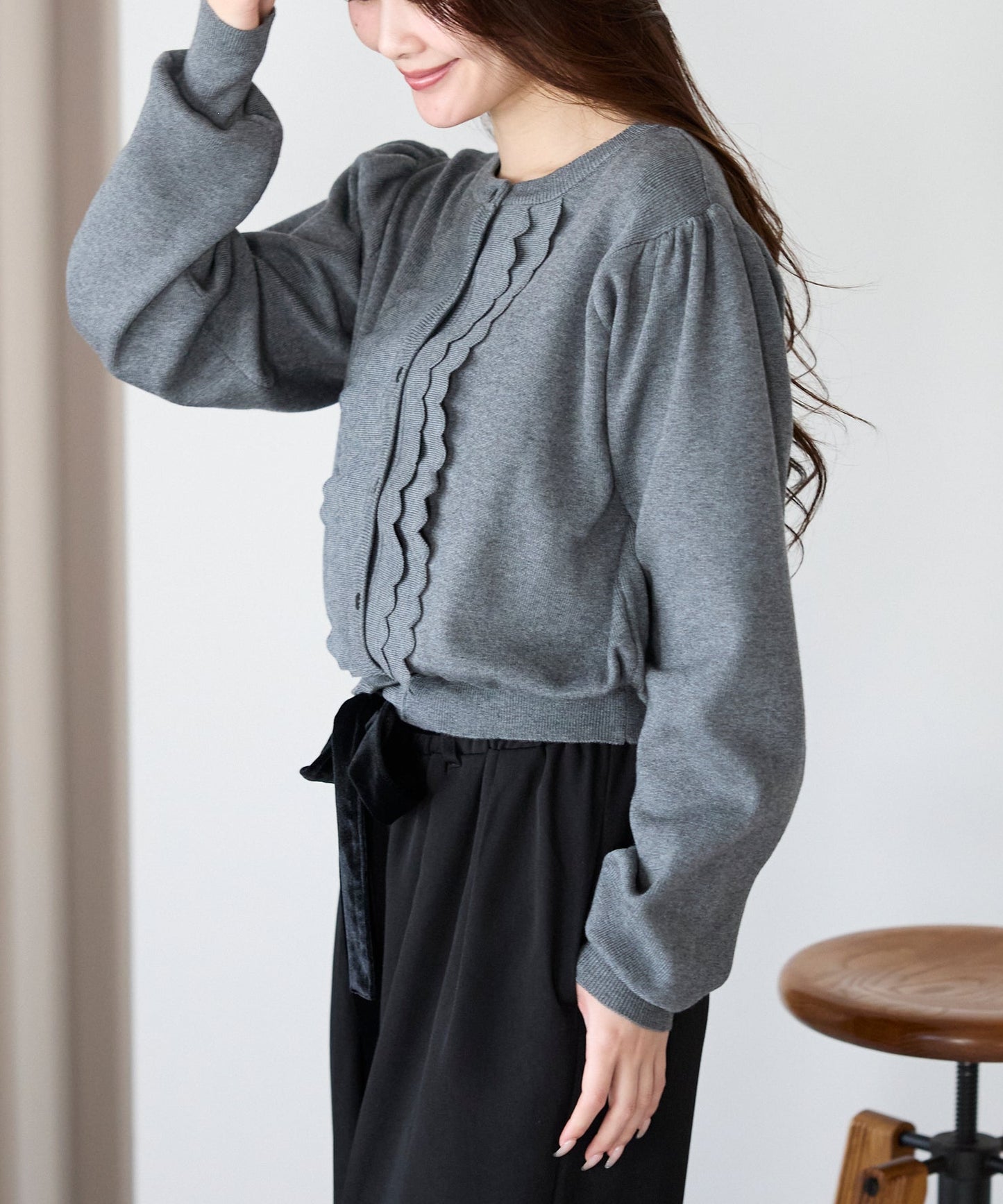 【1月4日(日)20時〜新発売】スカラップフリルニットカーディガン