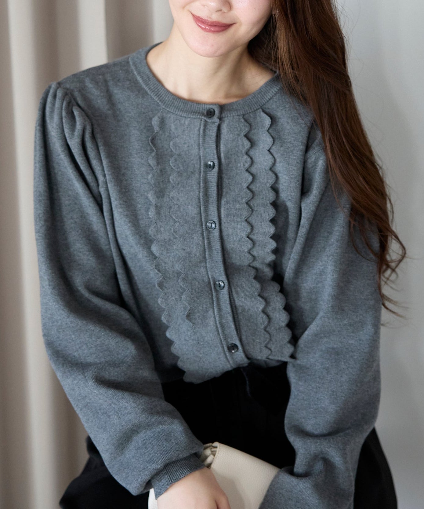 【1月4日(日)20時〜新発売】スカラップフリルニットカーディガン