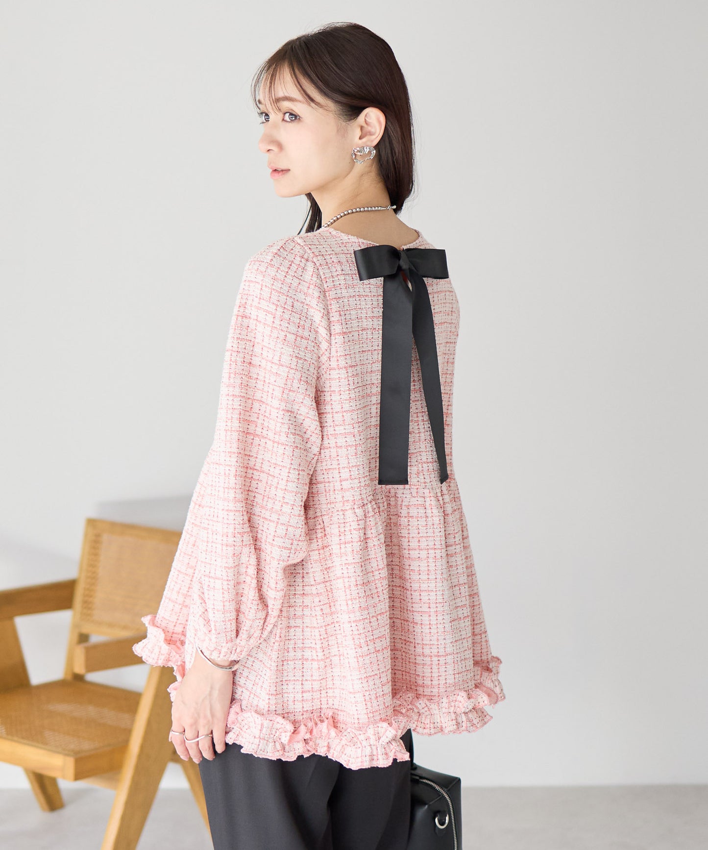 【1月25日(日)20時〜新色追加予約販売開始】予約販売クラシカルリボンツイードトップス