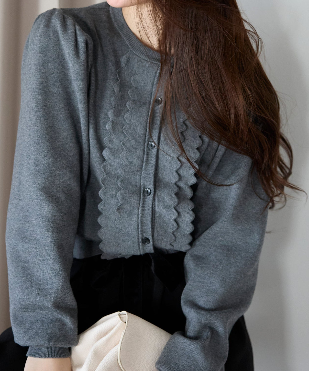 スカラップフリルニットカーディガン – Neigeオンラインストア