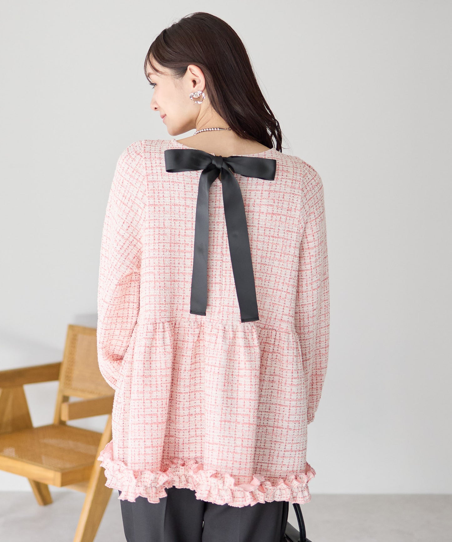 【1月25日(日)20時〜新色追加予約販売開始】予約販売クラシカルリボンツイードトップス