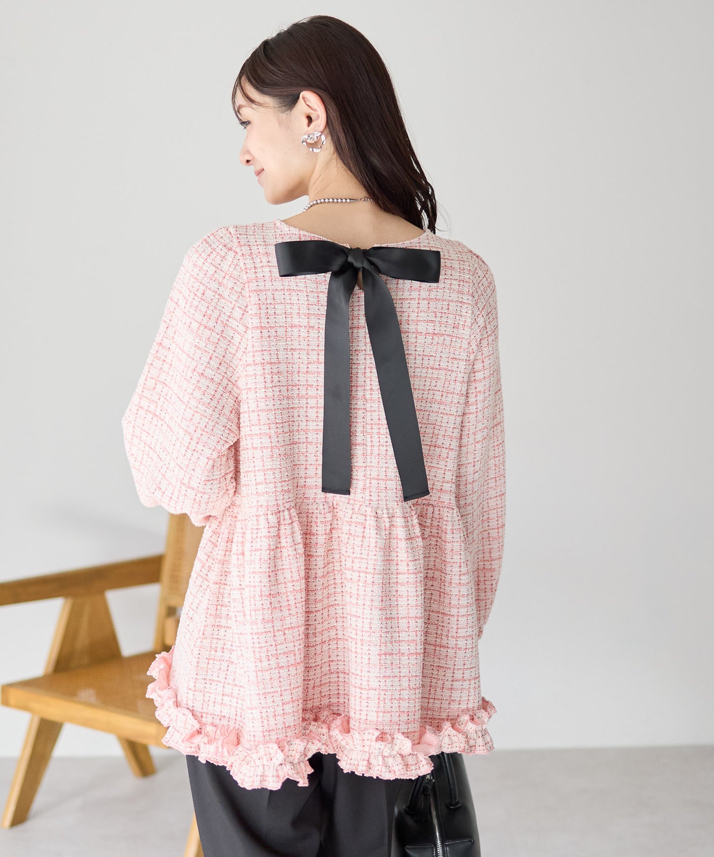 【1月25日(日)20時〜新色追加予約販売開始】予約販売クラシカルリボンツイードトップス