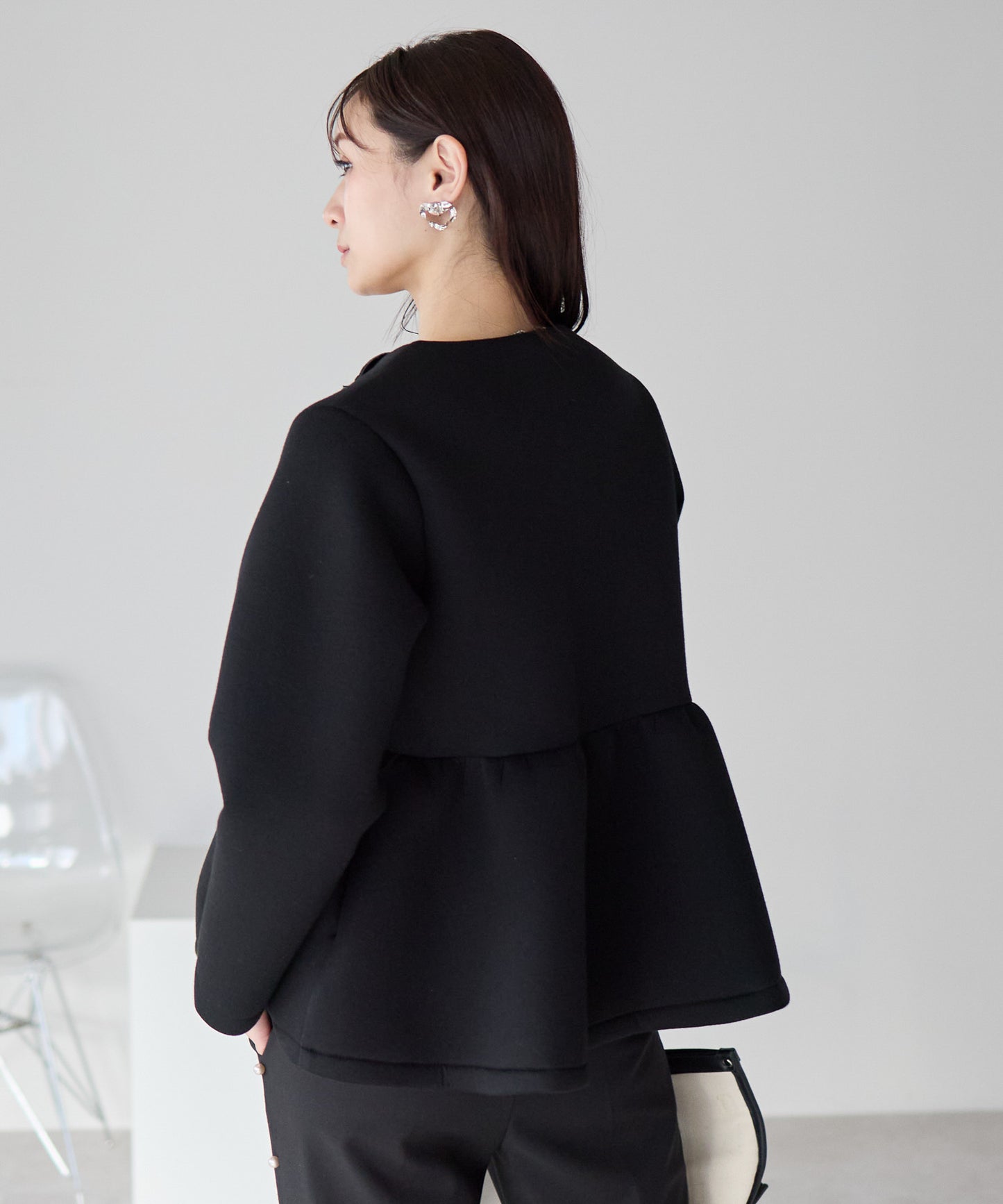 【1月25日(日)20時〜新発売】予約販売フロントフリルペプラムジャケット