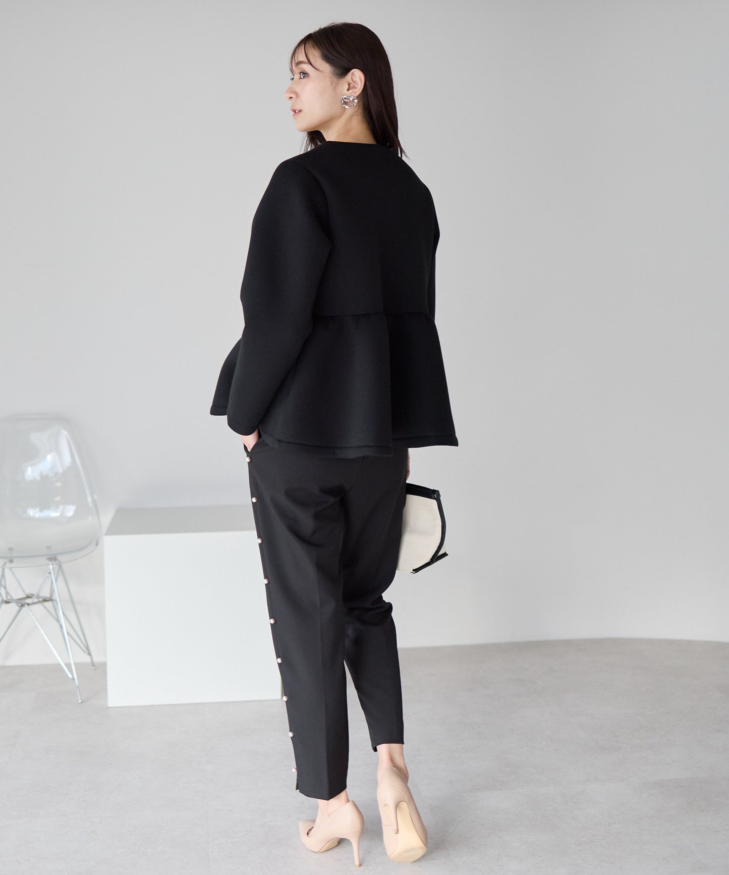 【1月25日(日)20時〜新発売】予約販売フロントフリルペプラムジャケット