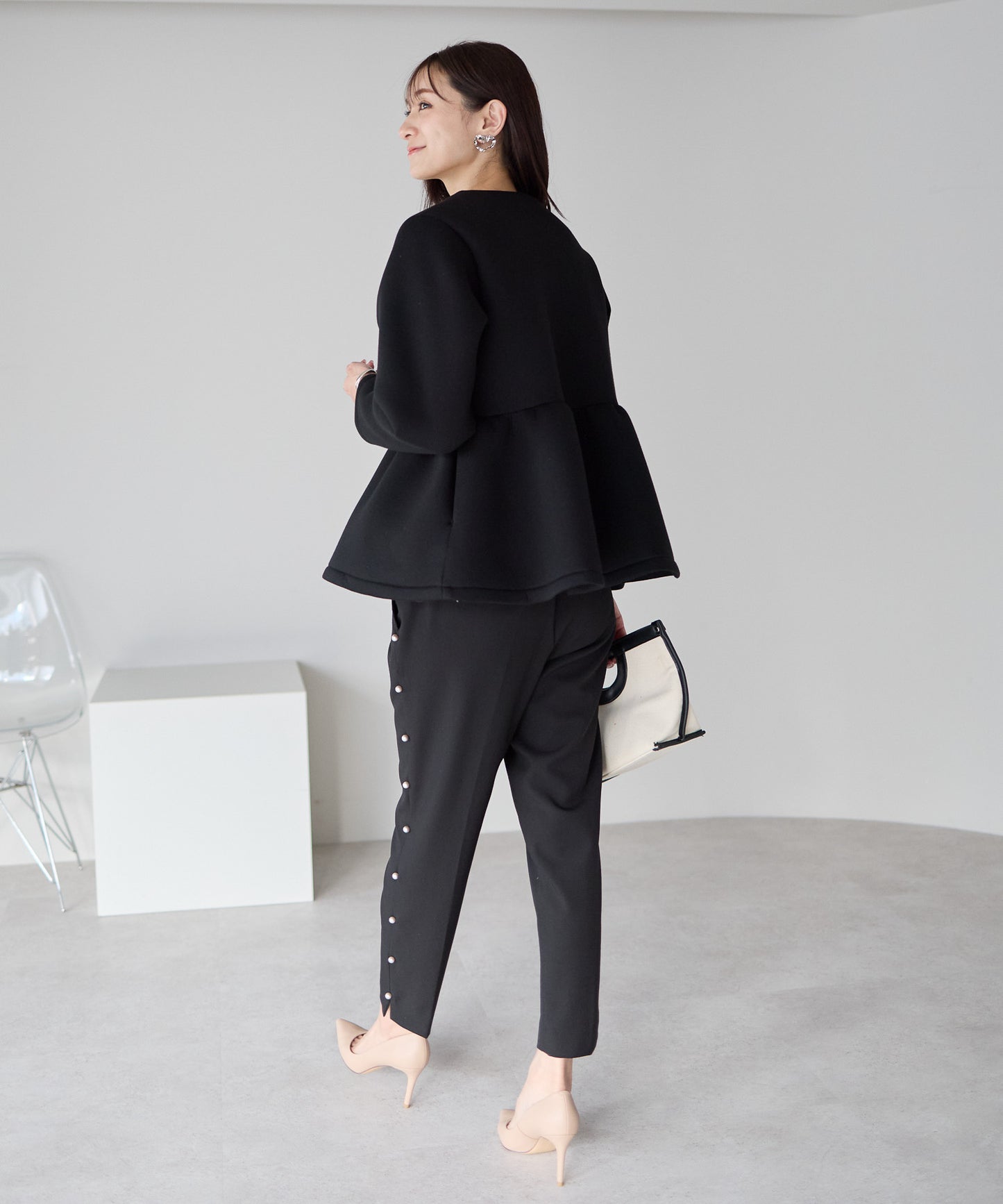 【1月25日(日)20時〜新発売】予約販売フロントフリルペプラムジャケット