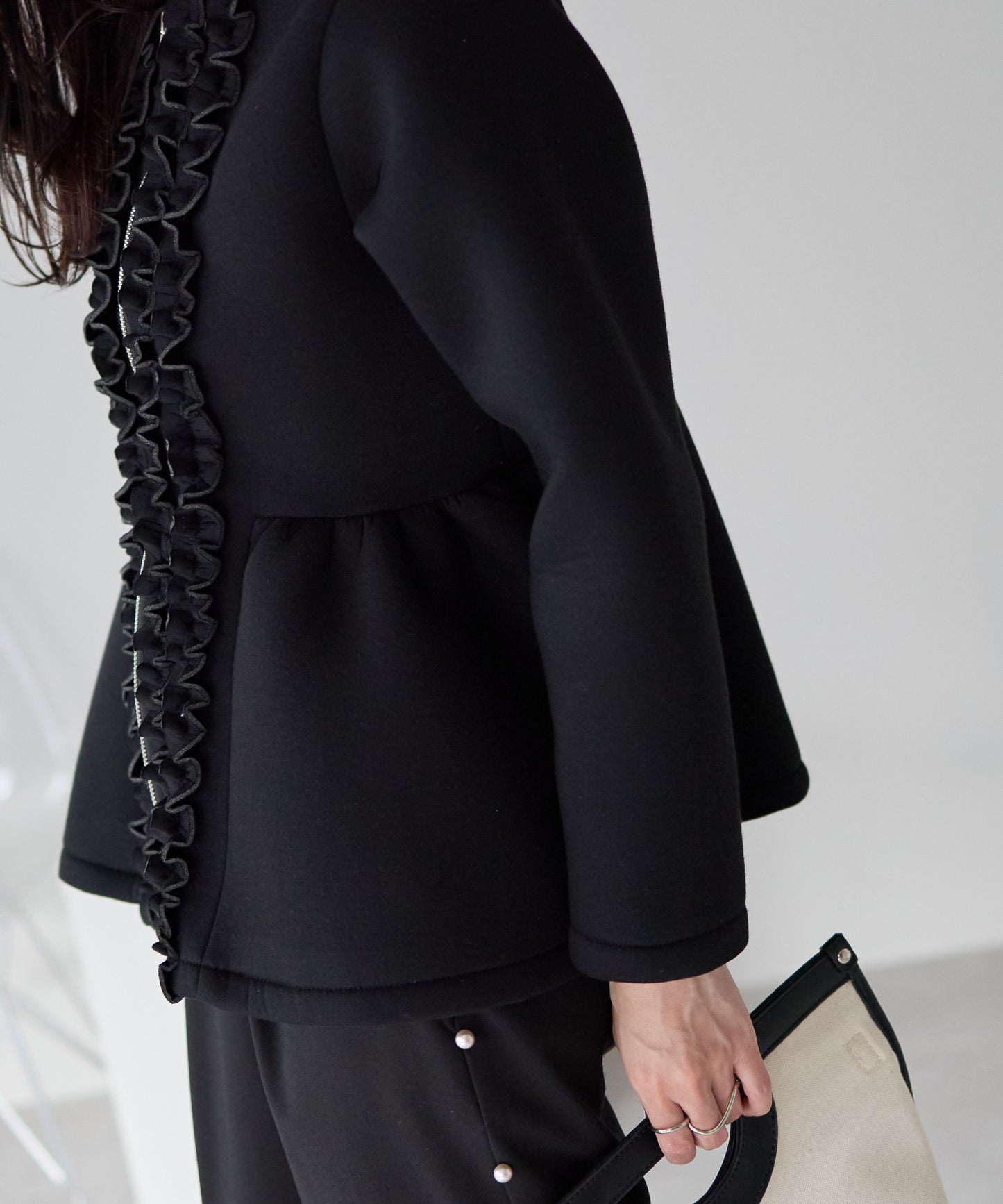 【1月25日(日)20時〜新発売】予約販売フロントフリルペプラムジャケット