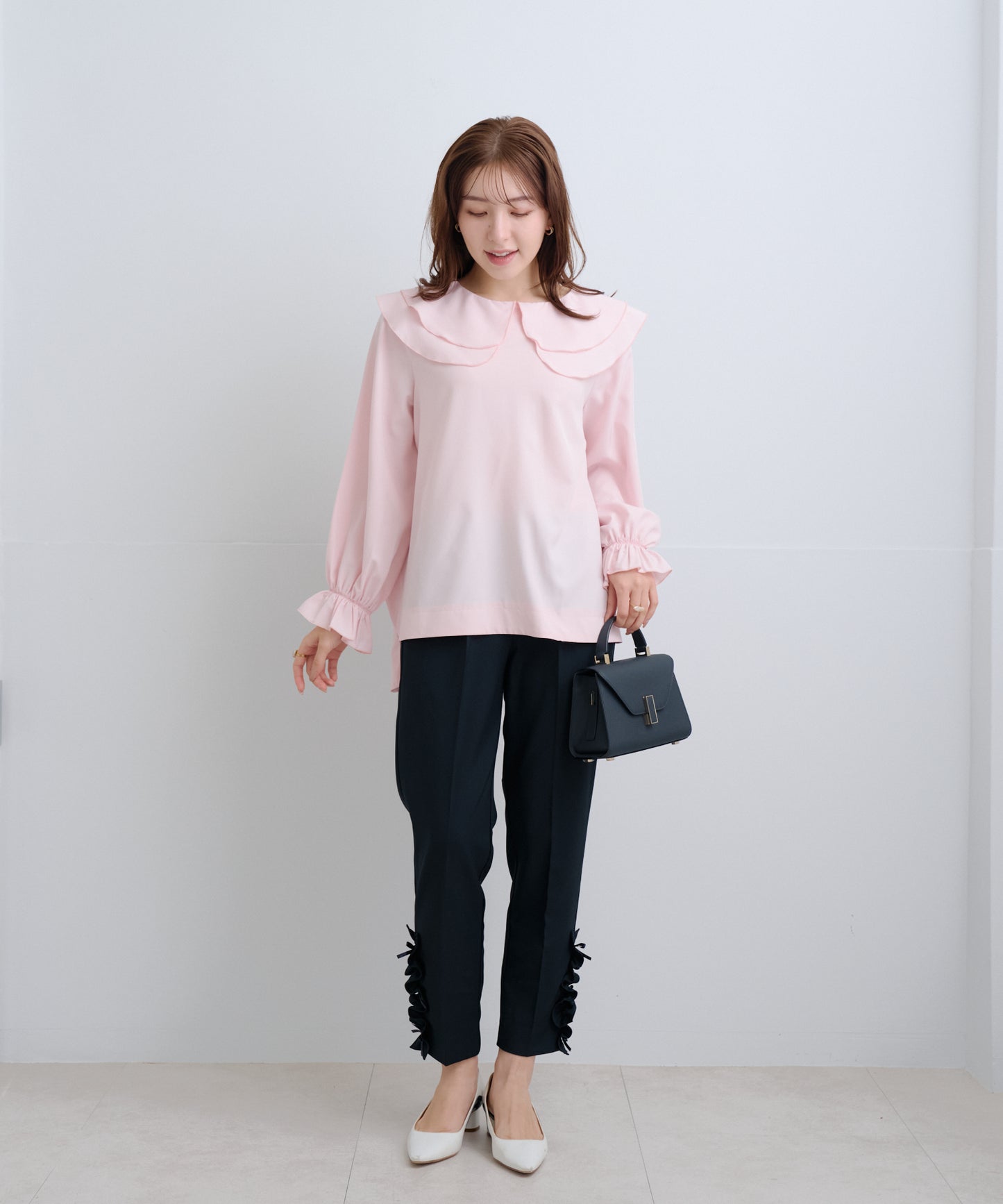 【2月15日(日)20時〜新発売】ツインフローラルカラーブラウス-Soft Touch-