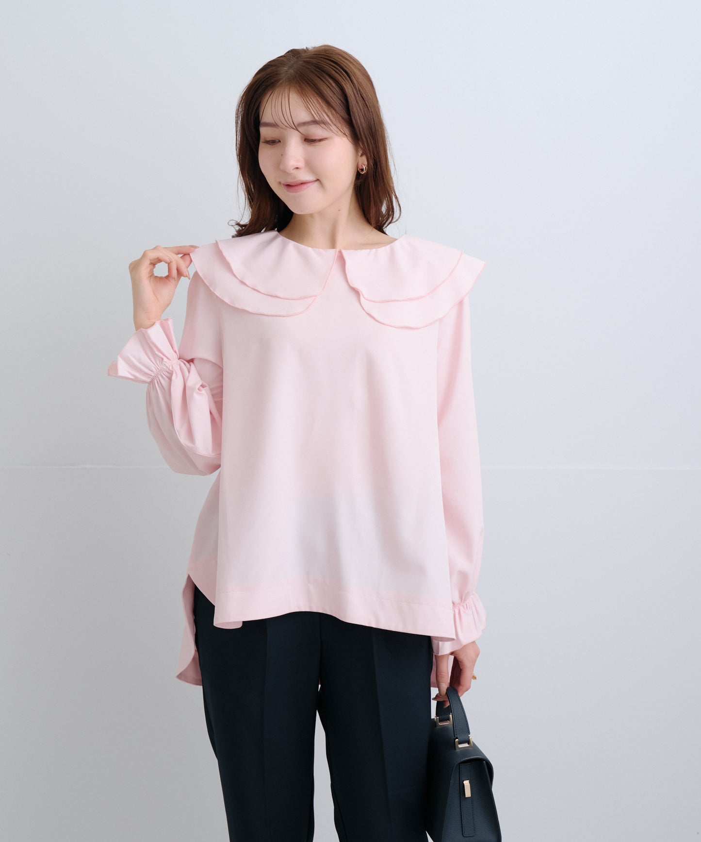 【2月15日(日)20時〜新発売】ツインフローラルカラーブラウス-Soft Touch-