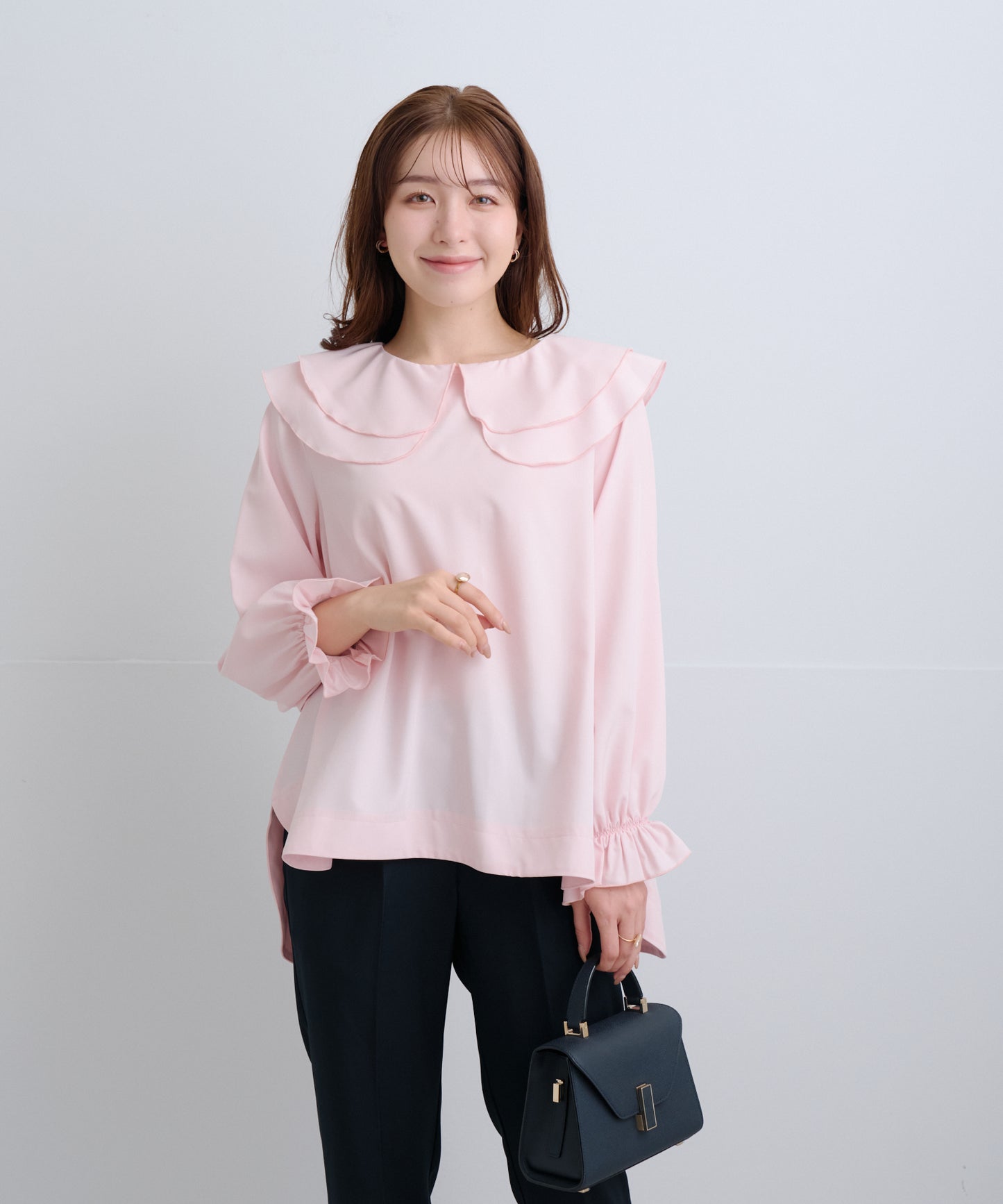 【2月15日(日)20時〜新発売】ツインフローラルカラーブラウス-Soft Touch-