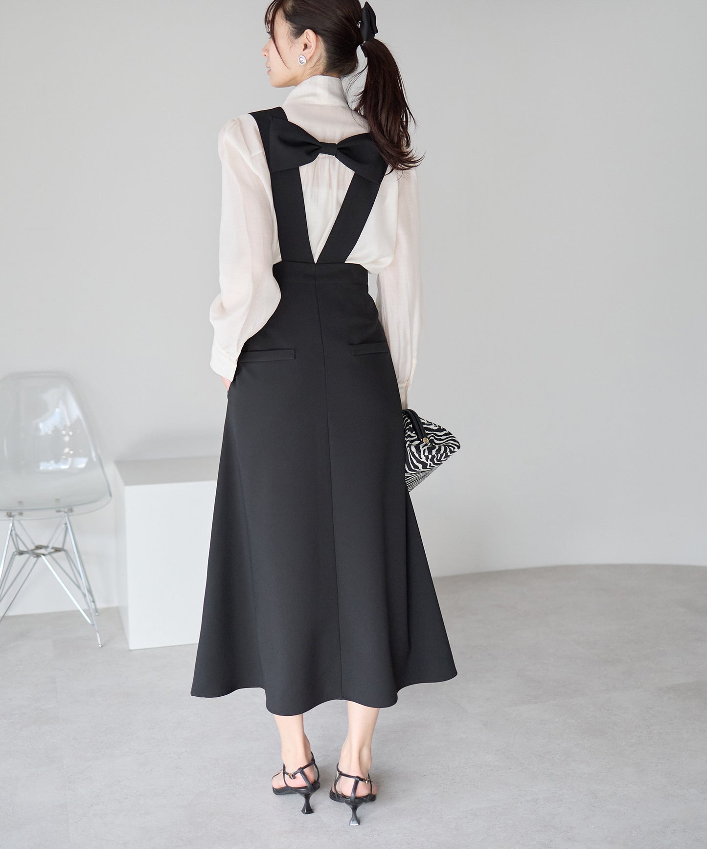 【1月25日(日)20時〜新発売】バックリボンジャンパースカート