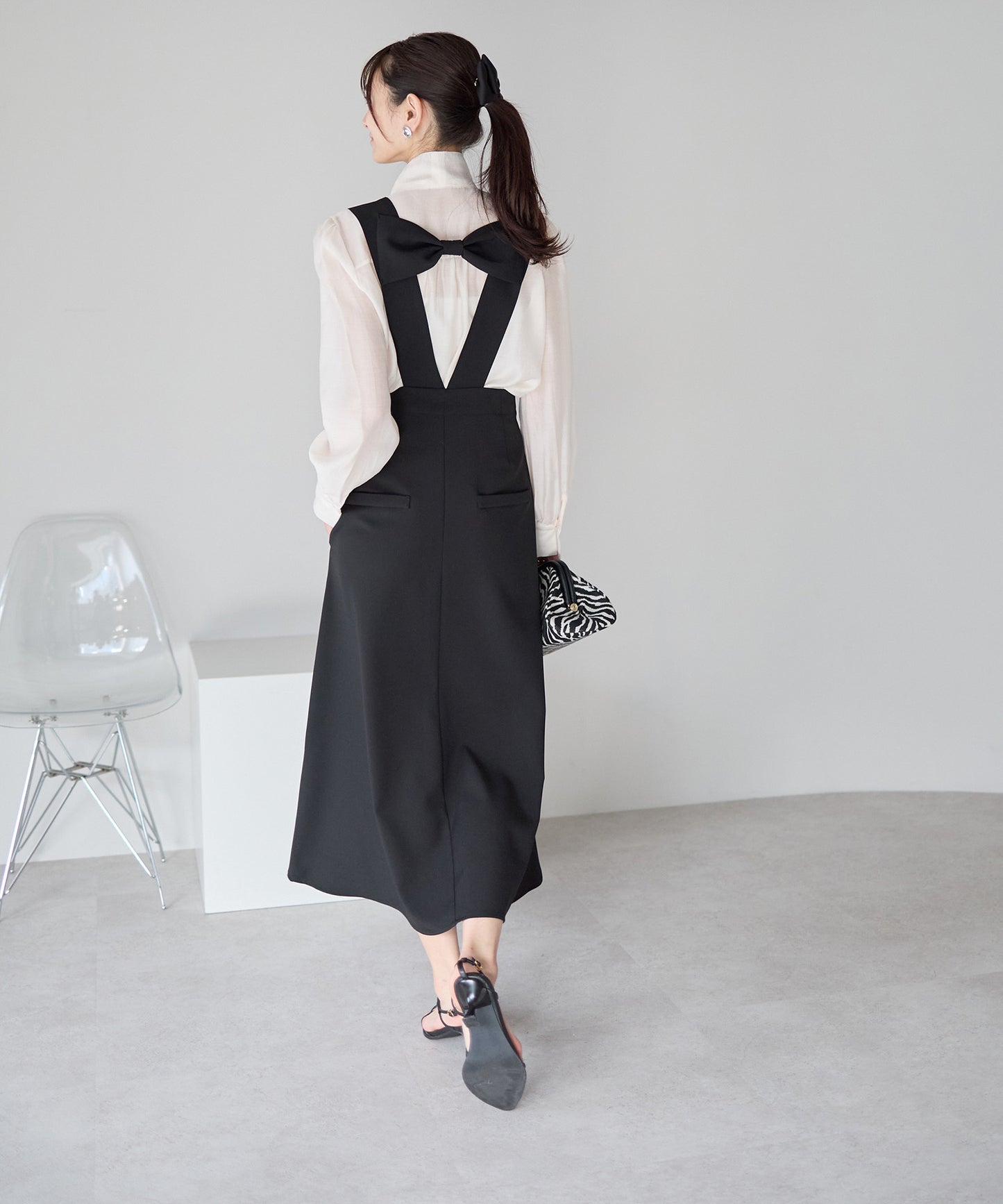 【1月25日(日)20時〜新発売】バックリボンジャンパースカート