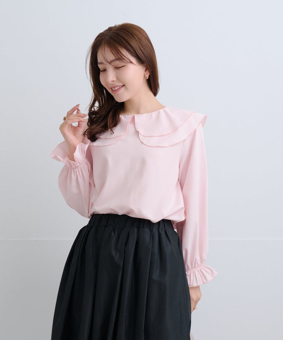 【2月15日(日)20時〜新発売】ツインフローラルカラーブラウス-Soft Touch-