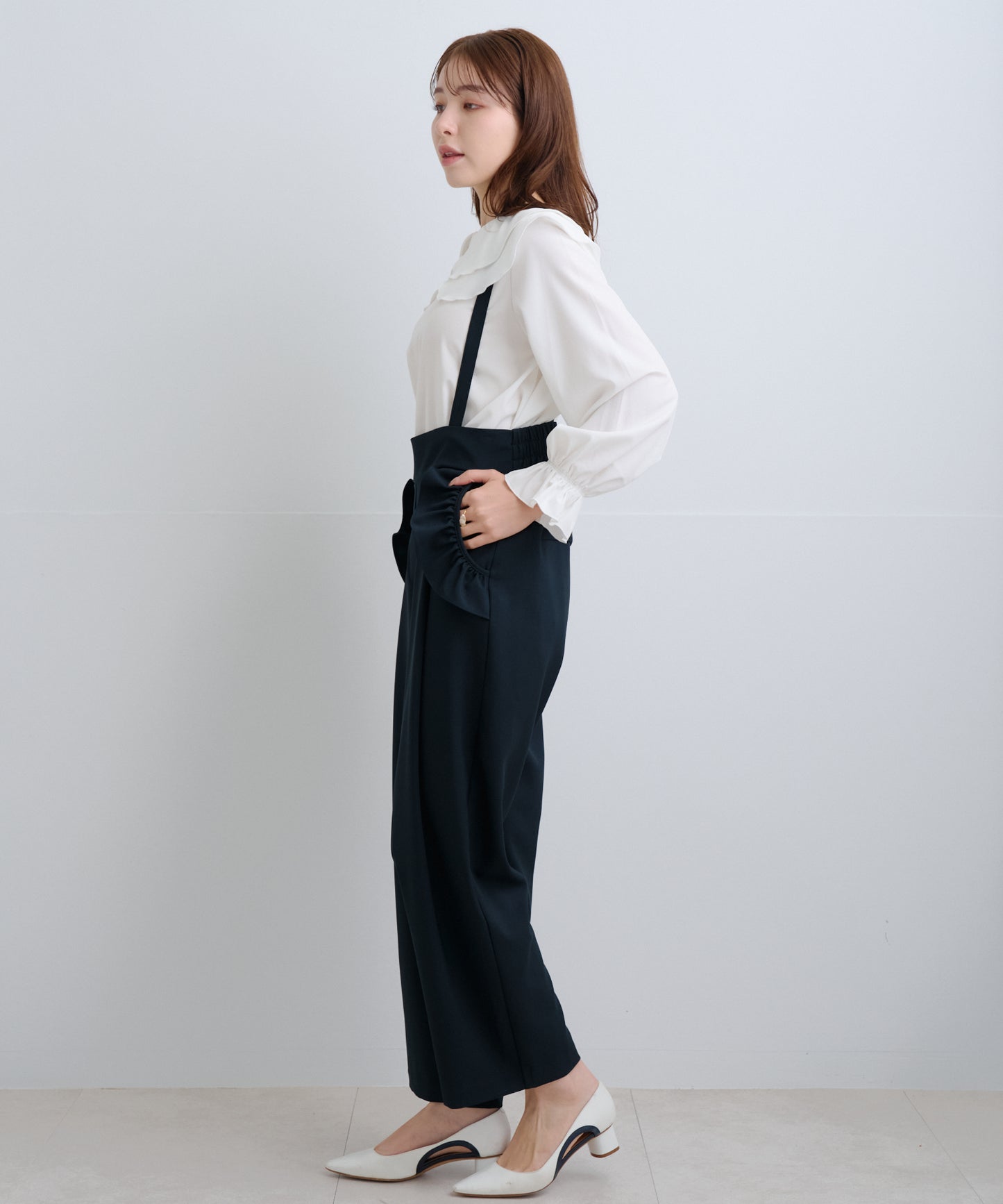 2wayサロペットフリルポケットパンツ