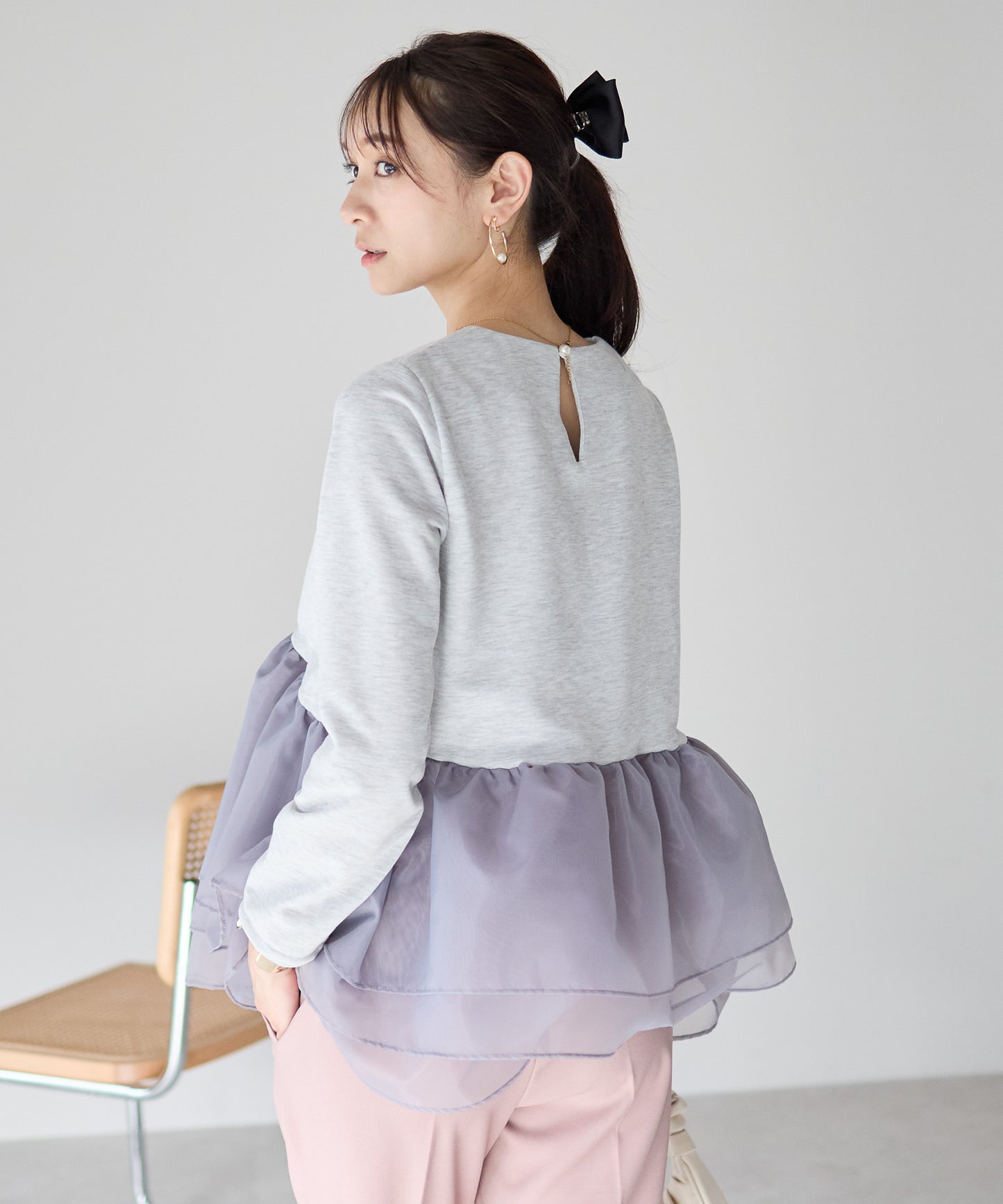 【1月25日(日)20時〜新発売】エアリーチュールペプラムトップス