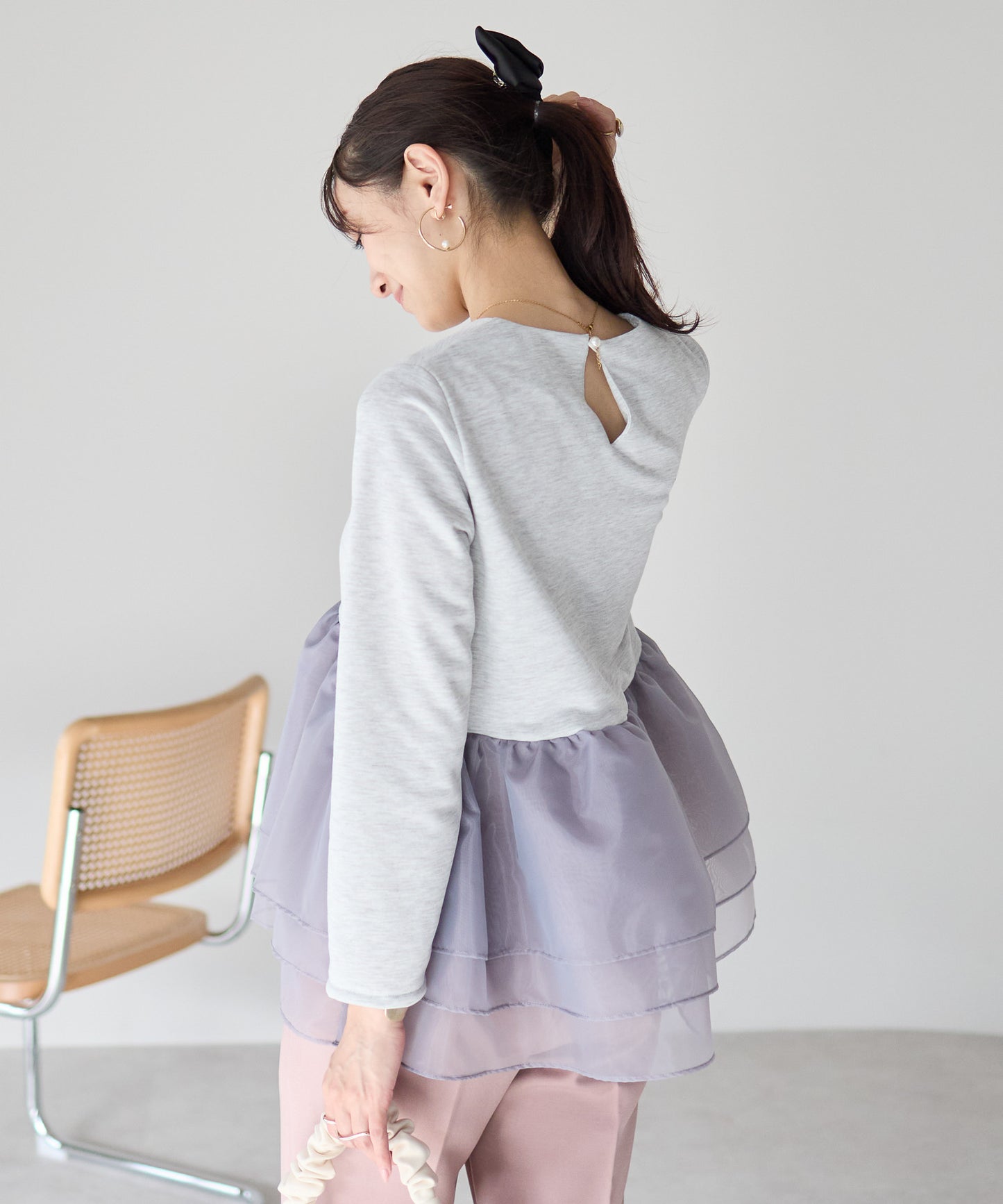 【1月25日(日)20時〜新発売】エアリーチュールペプラムトップス