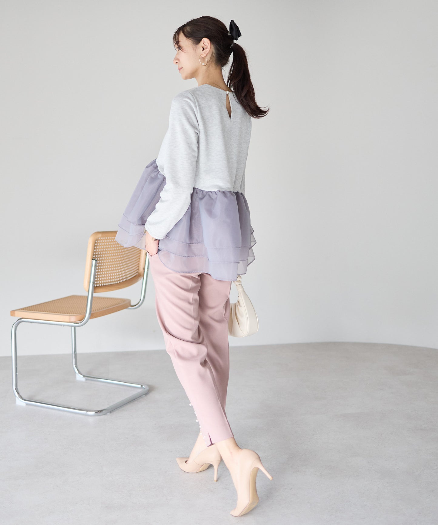 【1月25日(日)20時〜新発売】エアリーチュールペプラムトップス