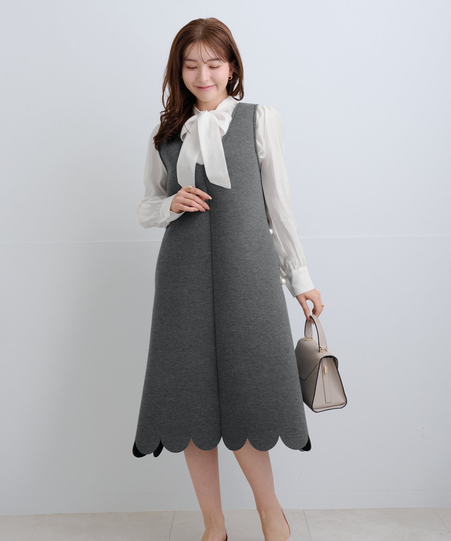 【2月15日(日)20時〜新発売】スカラップヘムラインワンピース