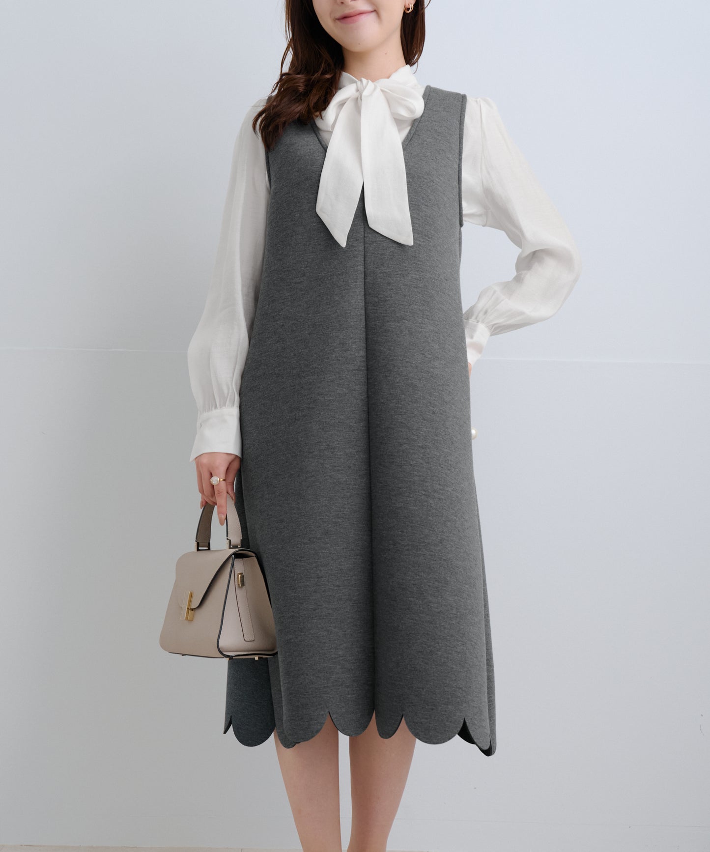 【2月15日(日)20時〜新発売】スカラップヘムラインワンピース