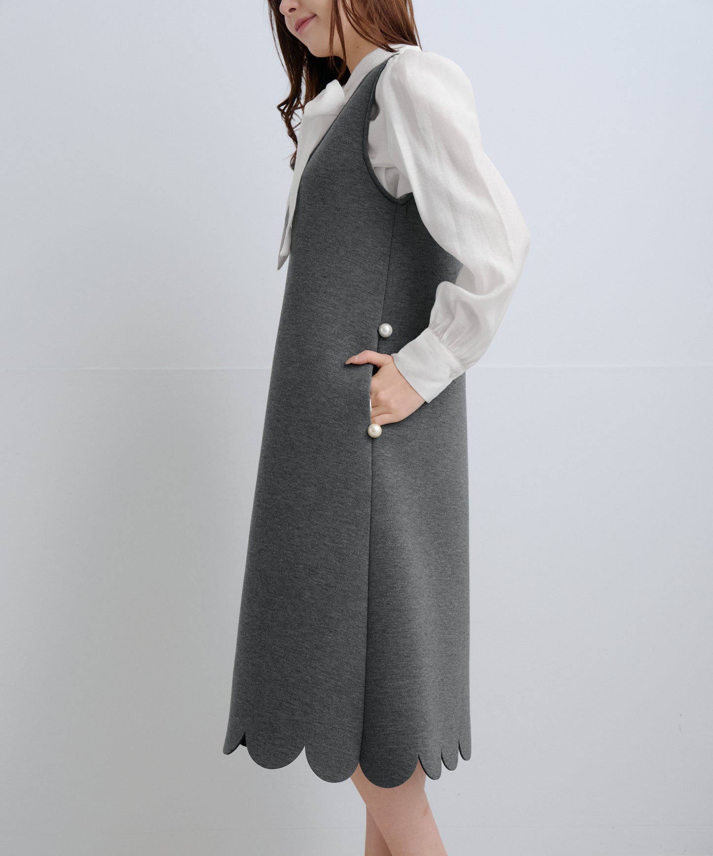 【2月15日(日)20時〜新発売】スカラップヘムラインワンピース