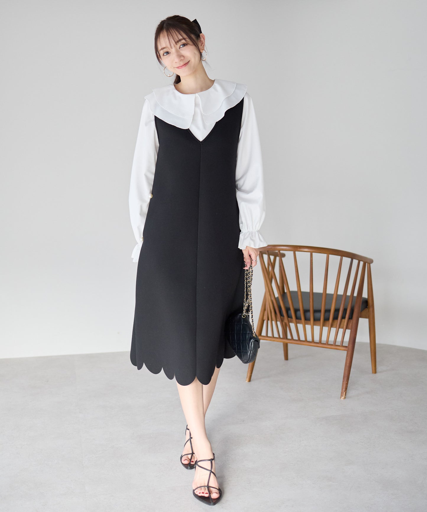 【2月15日(日)20時〜新発売】スカラップヘムラインワンピース