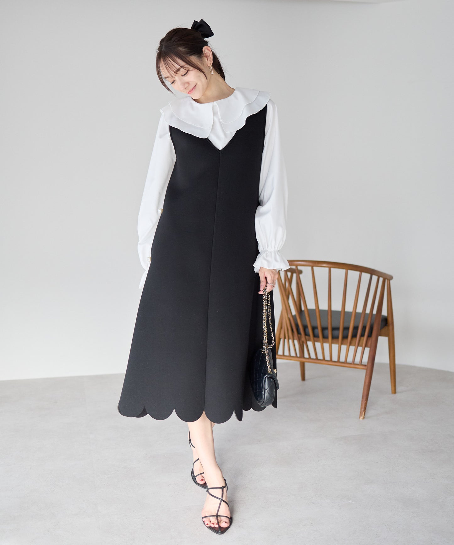 【2月15日(日)20時〜新発売】スカラップヘムラインワンピース