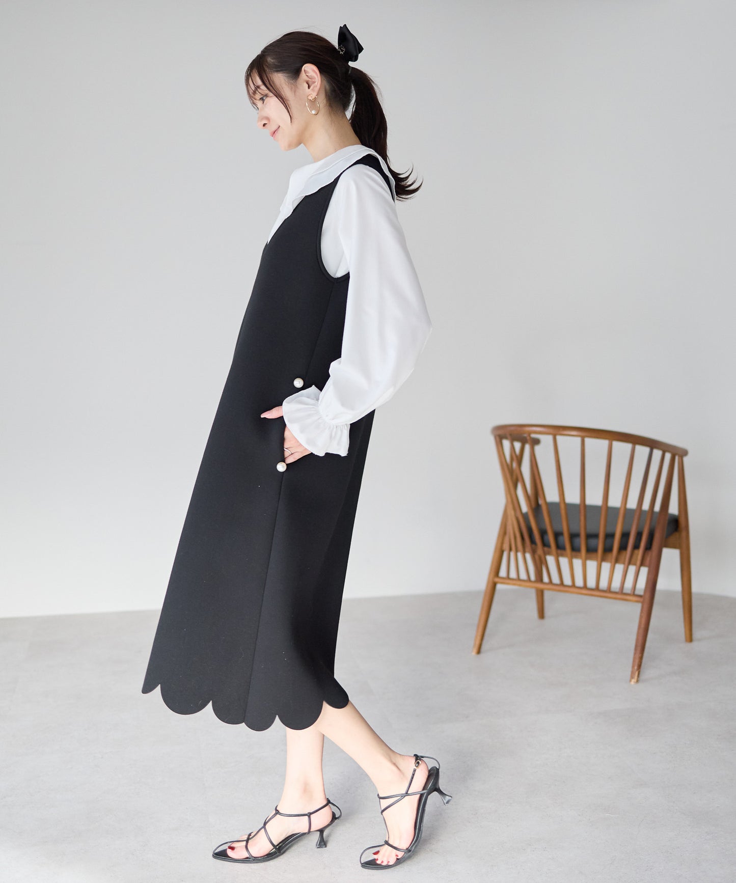 【2月15日(日)20時〜新発売】スカラップヘムラインワンピース