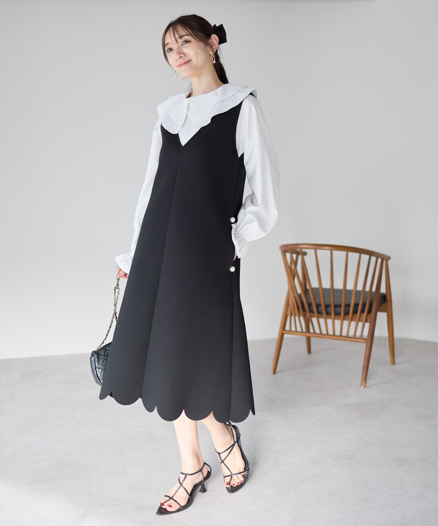 【2月15日(日)20時〜新発売】スカラップヘムラインワンピース