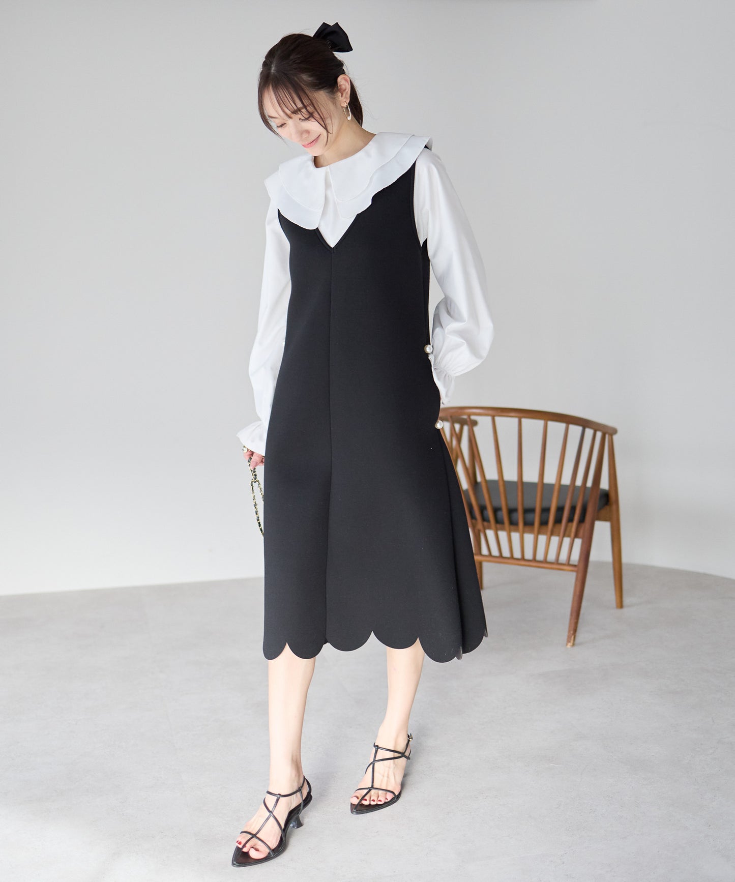 【2月15日(日)20時〜新発売】スカラップヘムラインワンピース