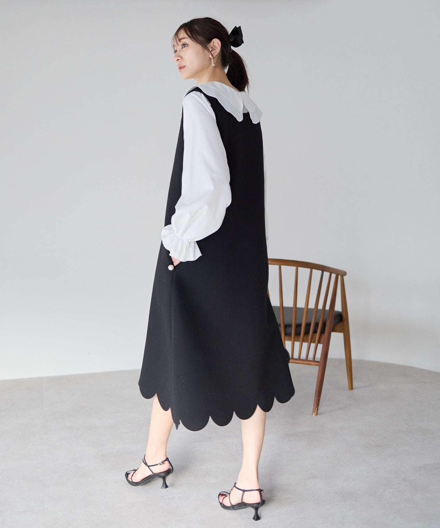 【2月15日(日)20時〜新発売】スカラップヘムラインワンピース