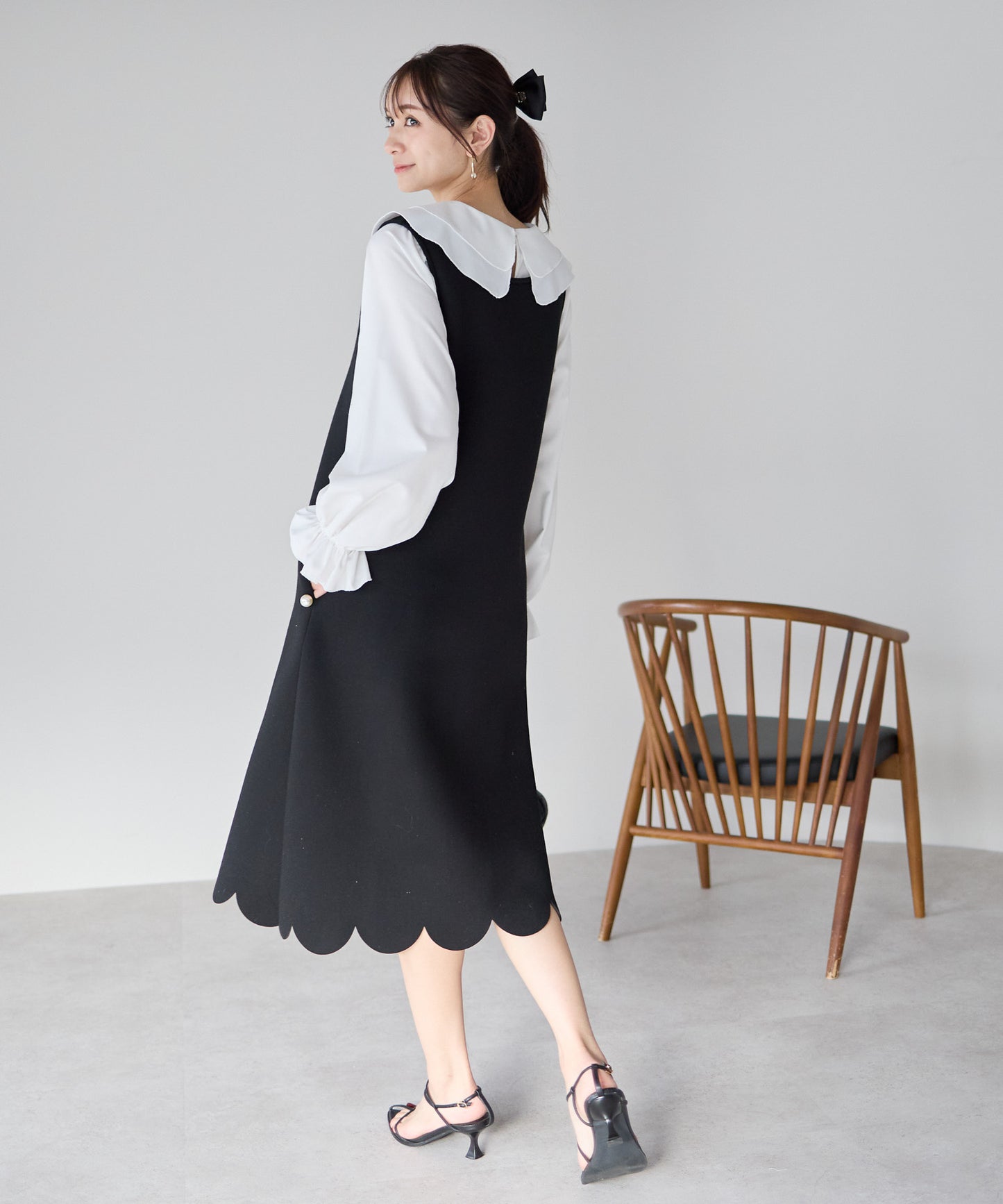 【2月15日(日)20時〜新発売】スカラップヘムラインワンピース