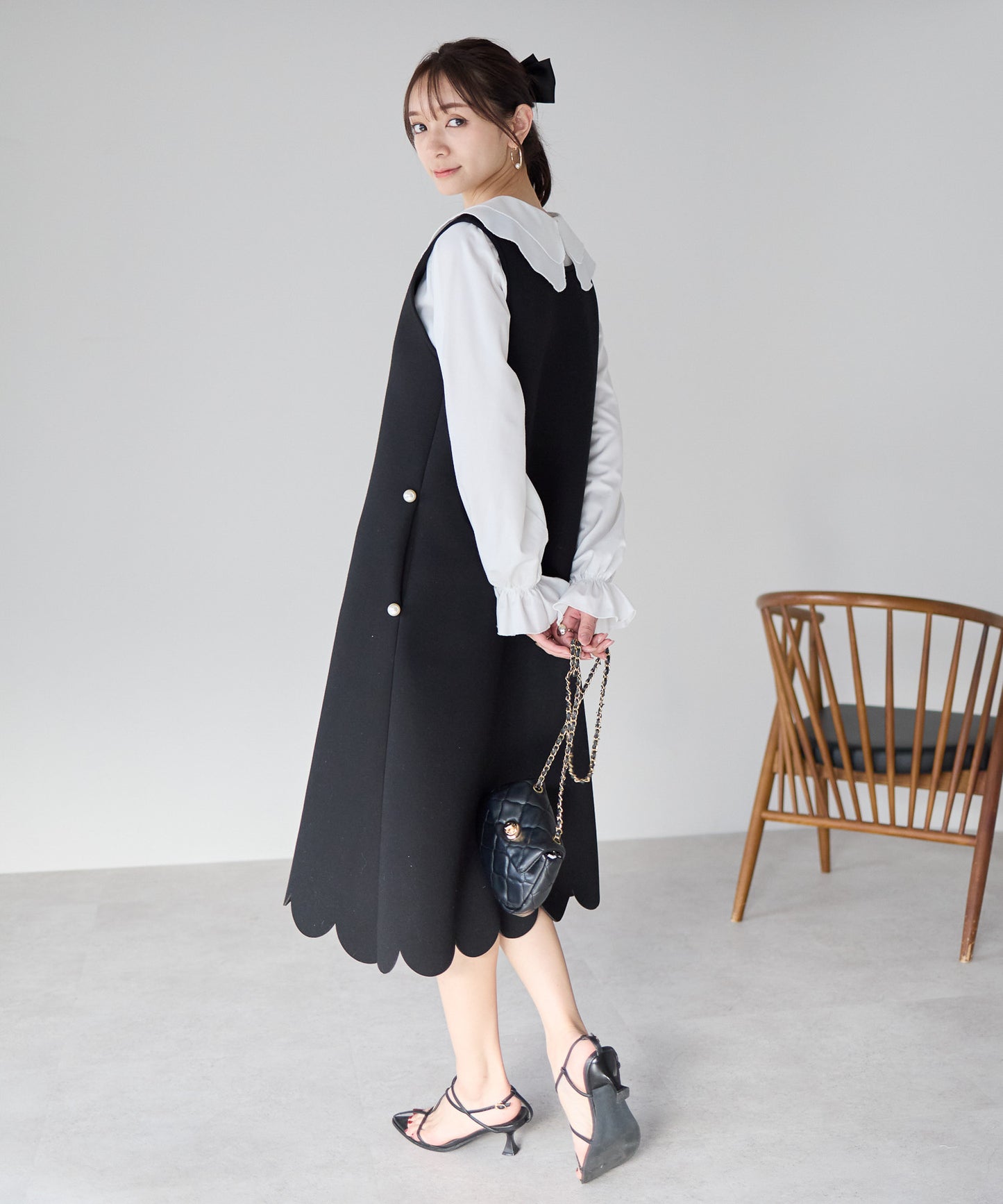 【2月15日(日)20時〜新発売】スカラップヘムラインワンピース