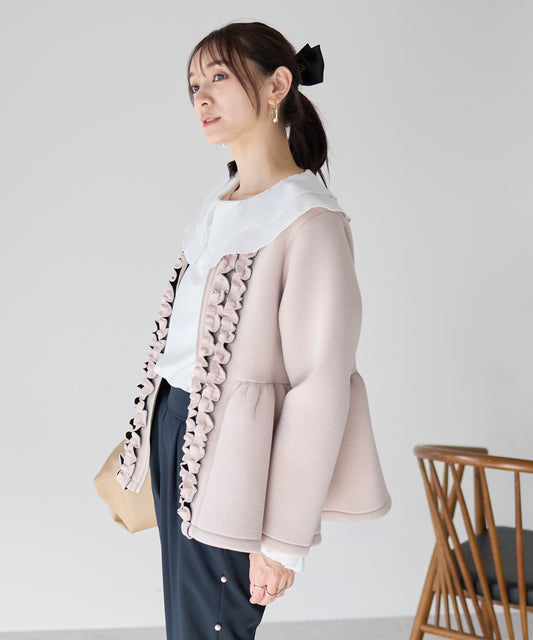 【1月25日(日)20時〜新発売】フロントフリルペプラムジャケット