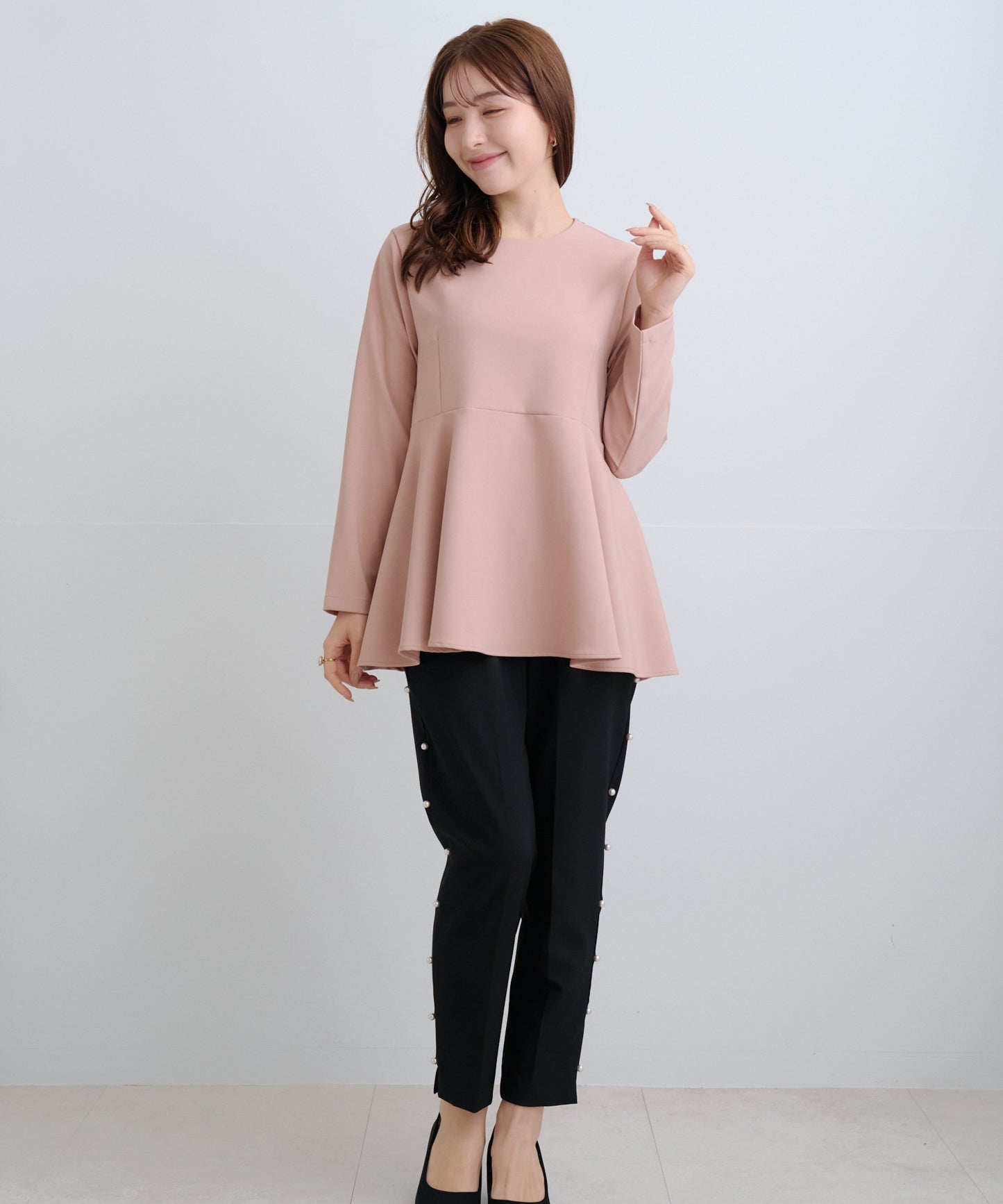 【2月15日(日)20時〜新発売】バックリボンペプラムトップス