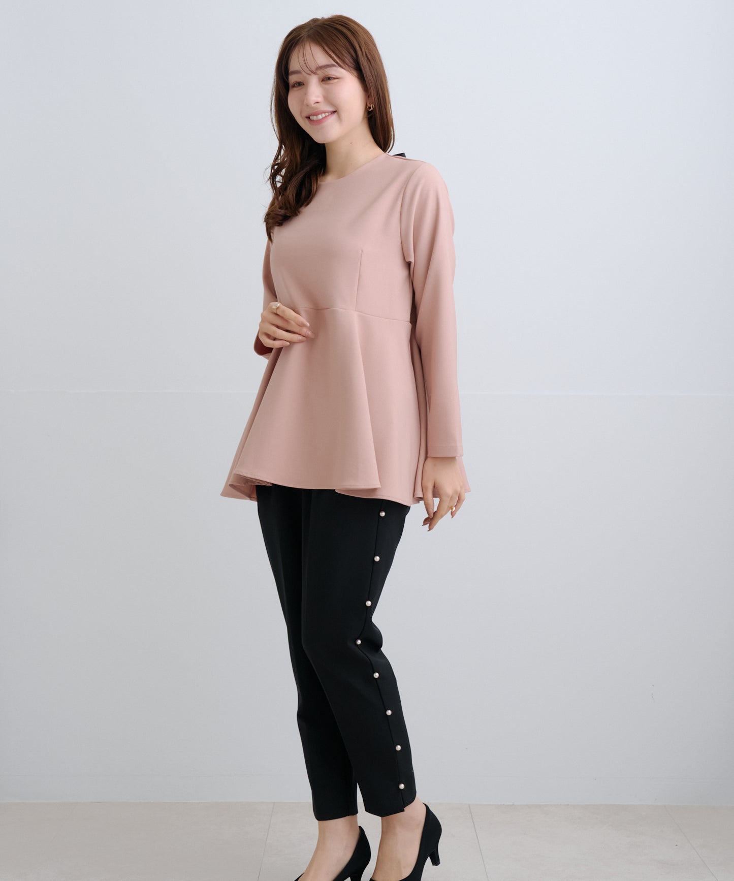 【2月15日(日)20時〜新発売】バックリボンペプラムトップス