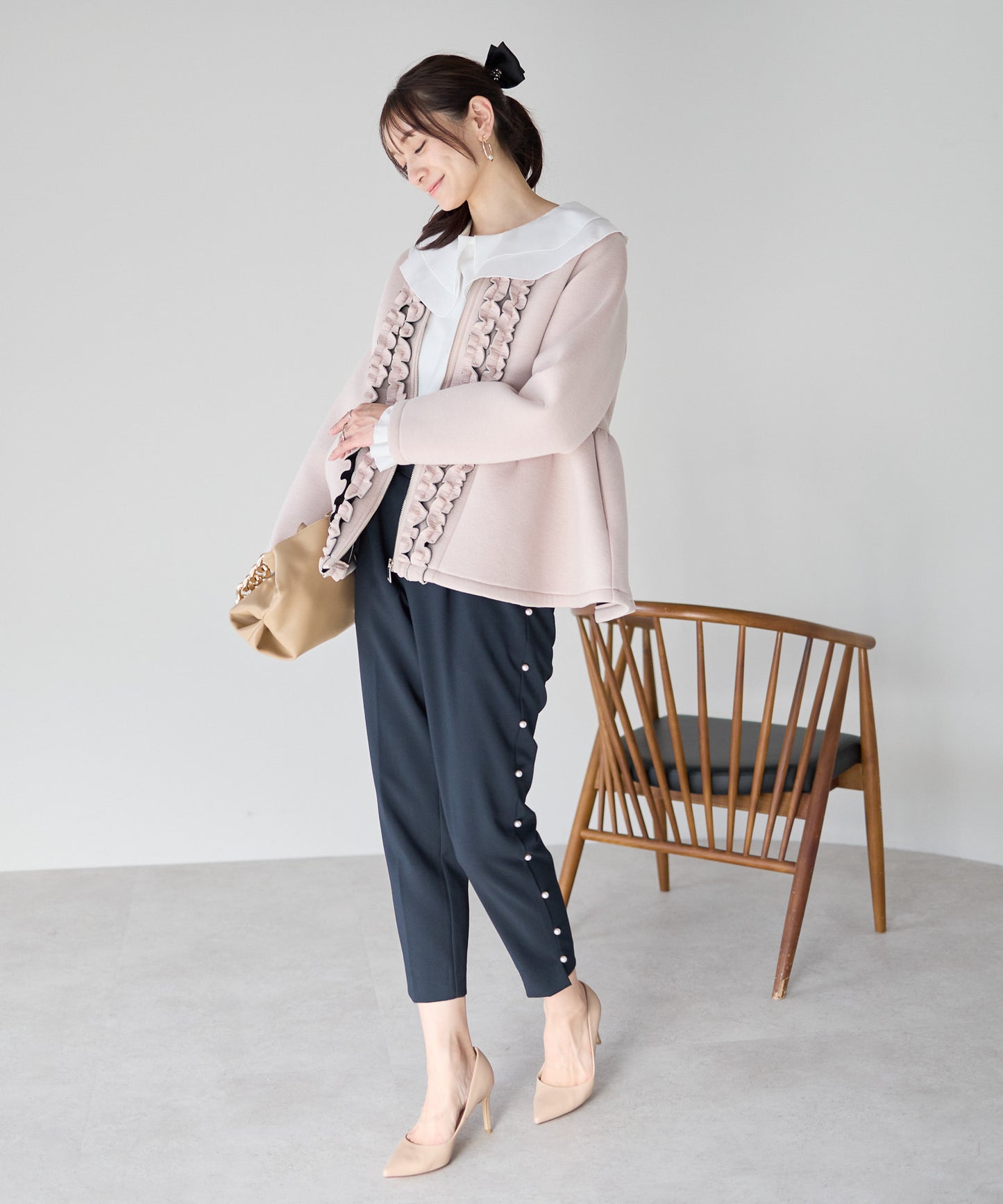 【1月25日(日)20時〜新発売】予約販売フロントフリルペプラムジャケット