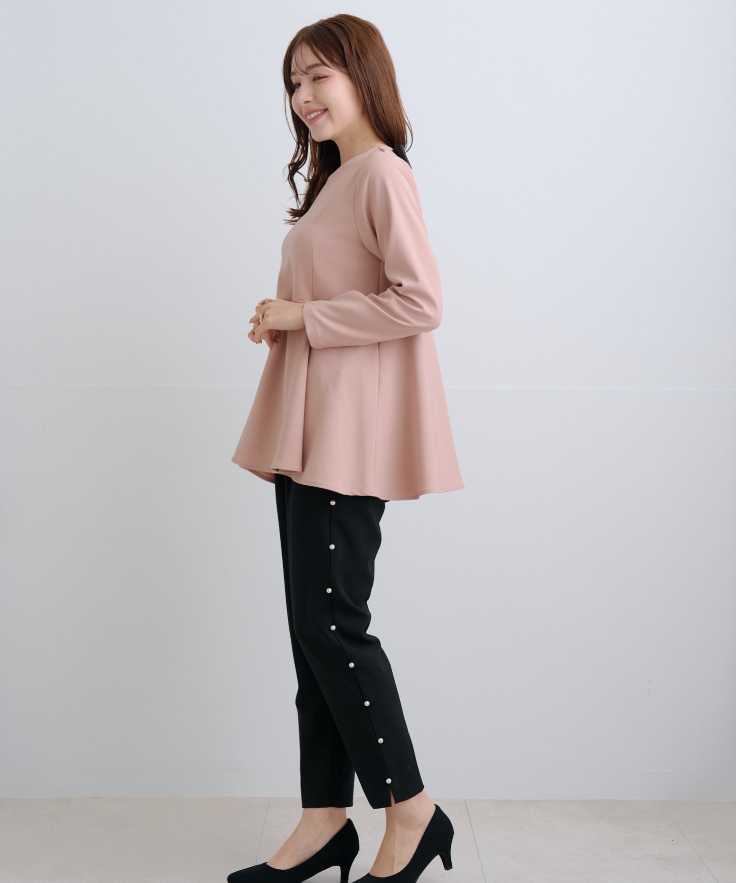 【2月15日(日)20時〜新発売】バックリボンペプラムトップス