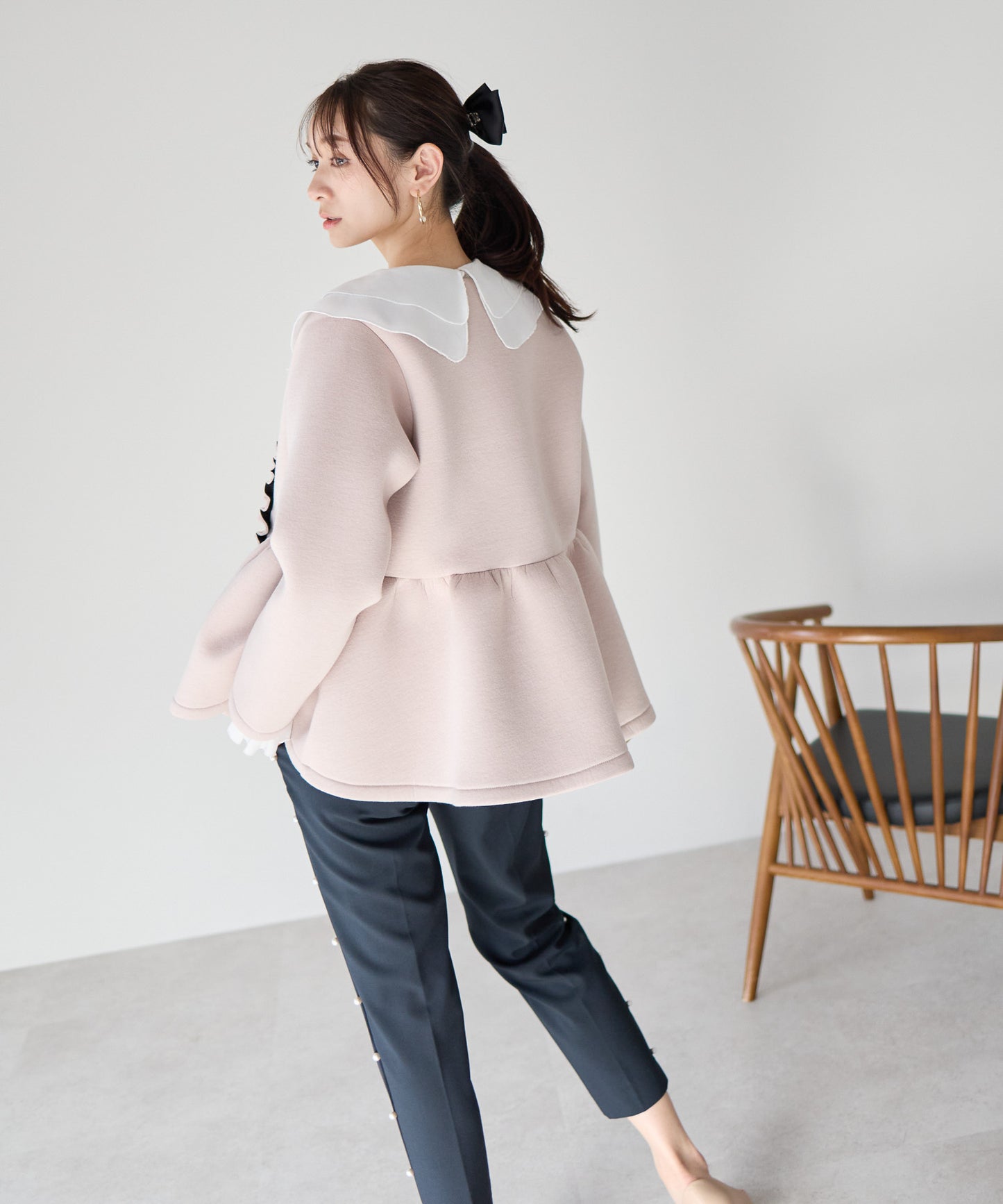 【1月25日(日)20時〜新発売】予約販売フロントフリルペプラムジャケット