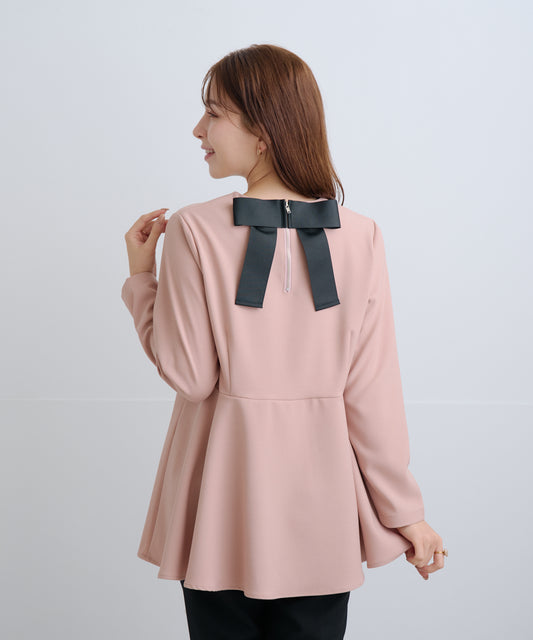 【2月15日(日)20時〜新発売】バックリボンペプラムトップス
