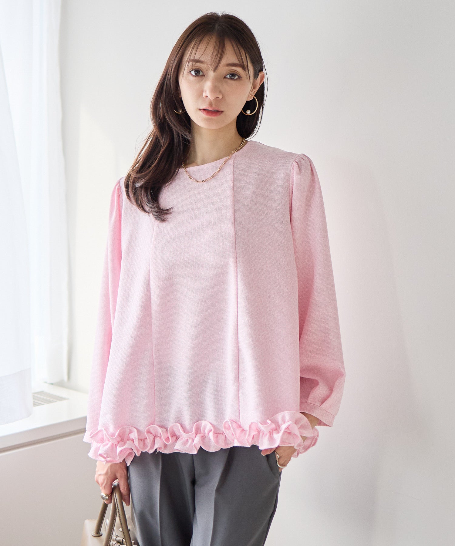バックリボンツイードフリルトップス – Neigeオンラインストア