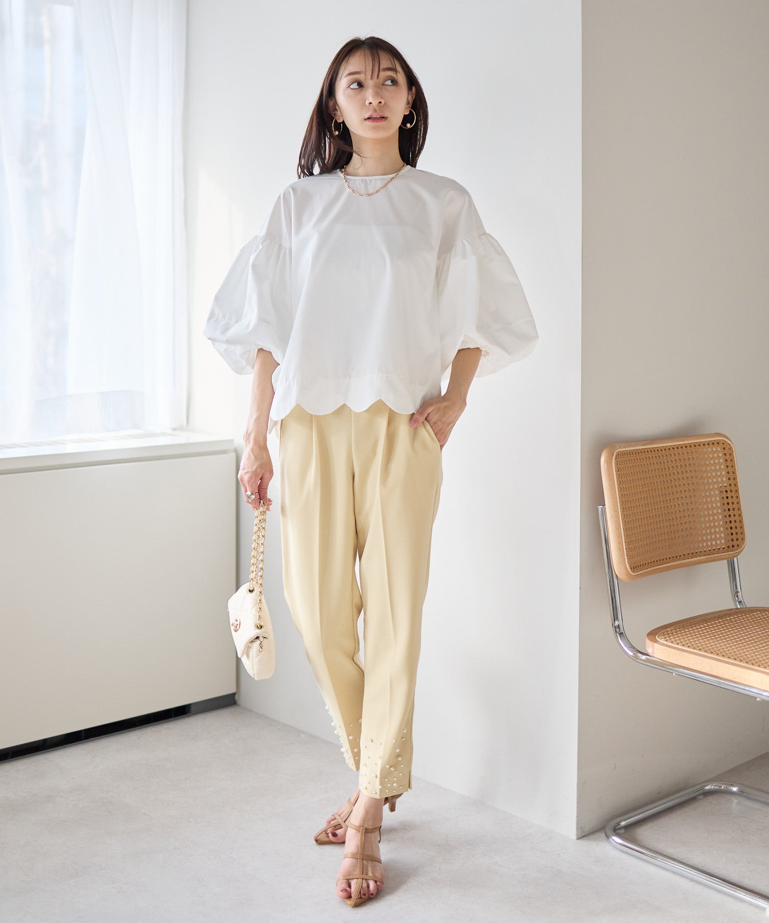 Neige フリルデザイン ベージュパンツ Neige(ネージュ)｜公式オンラインショップ – Neigeオンラインストア