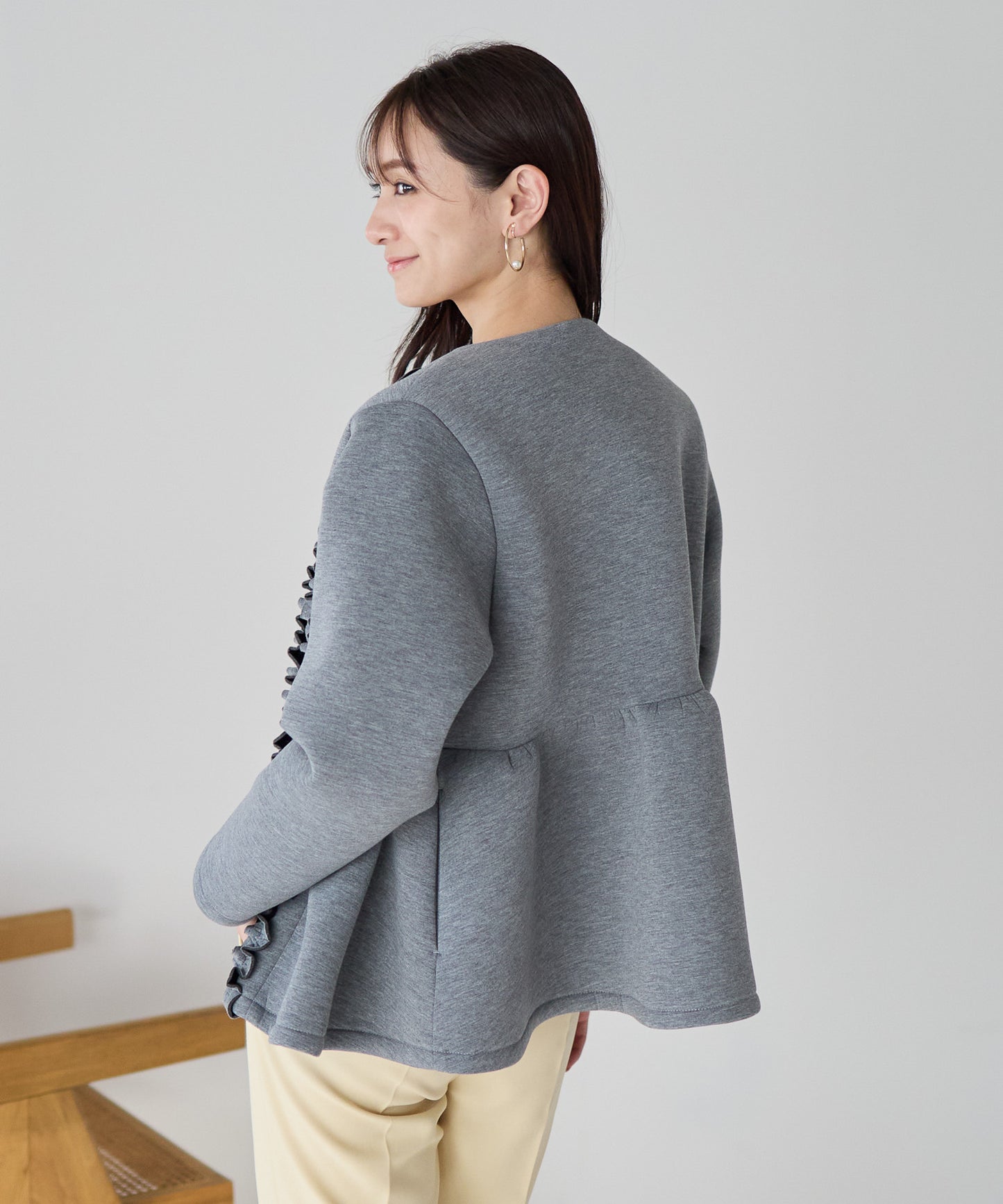 【1月25日(日)20時〜新発売】予約販売フロントフリルペプラムジャケット