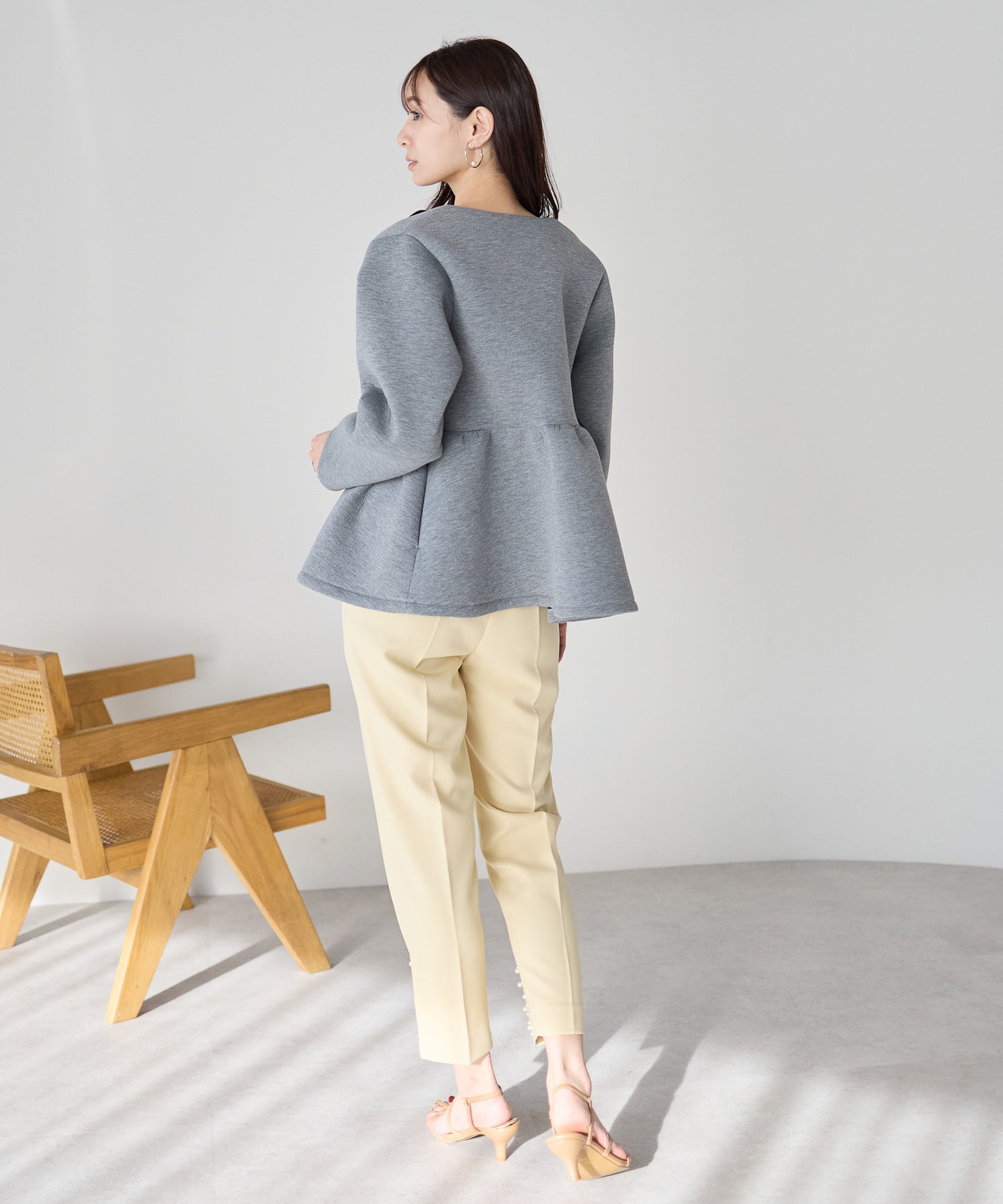 【1月25日(日)20時〜新発売】予約販売フロントフリルペプラムジャケット